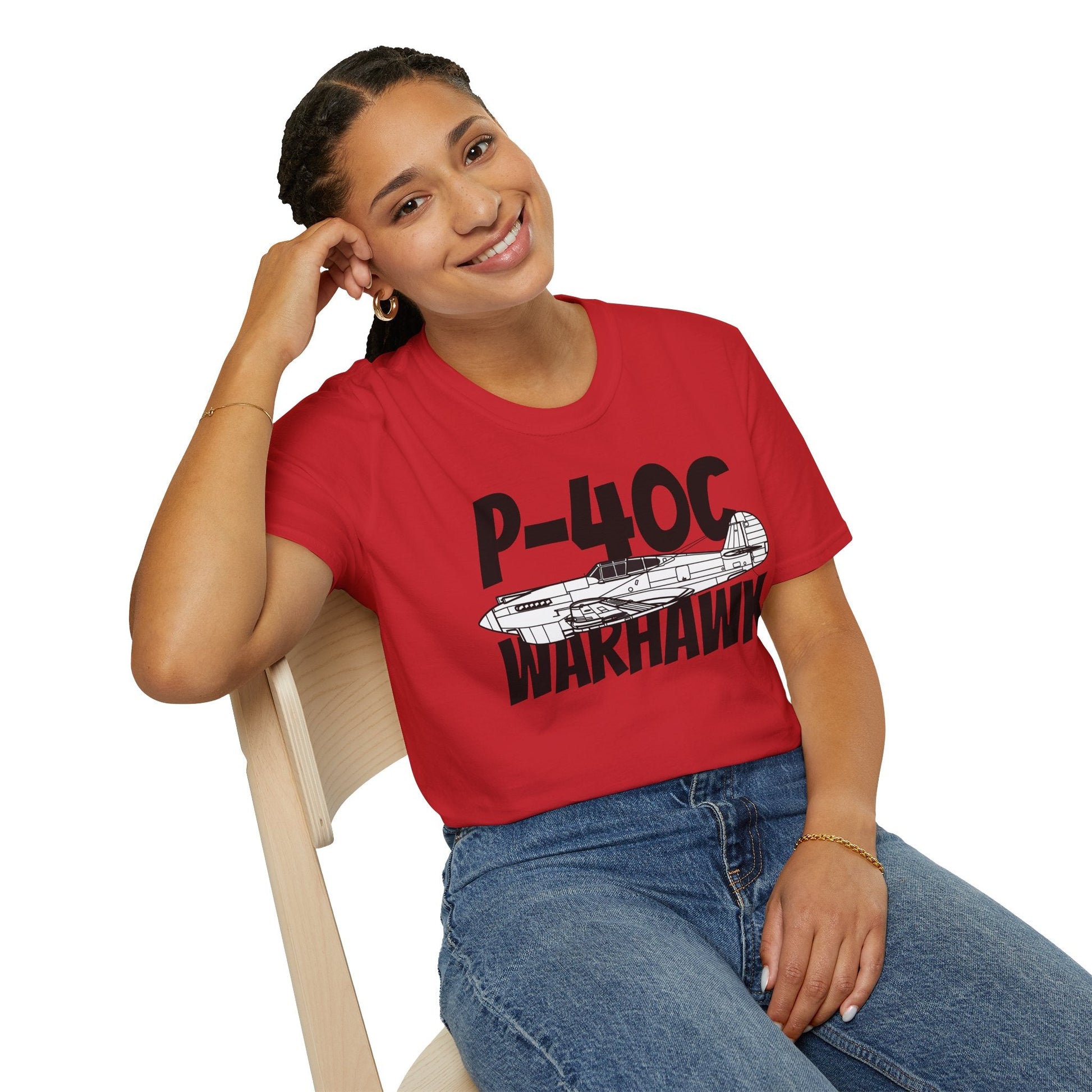 P-40C Warhawk Side Profile T-Shirt – Early WWII Fighter Aircraft Tee - Gifts for pilots - Aviation apparel