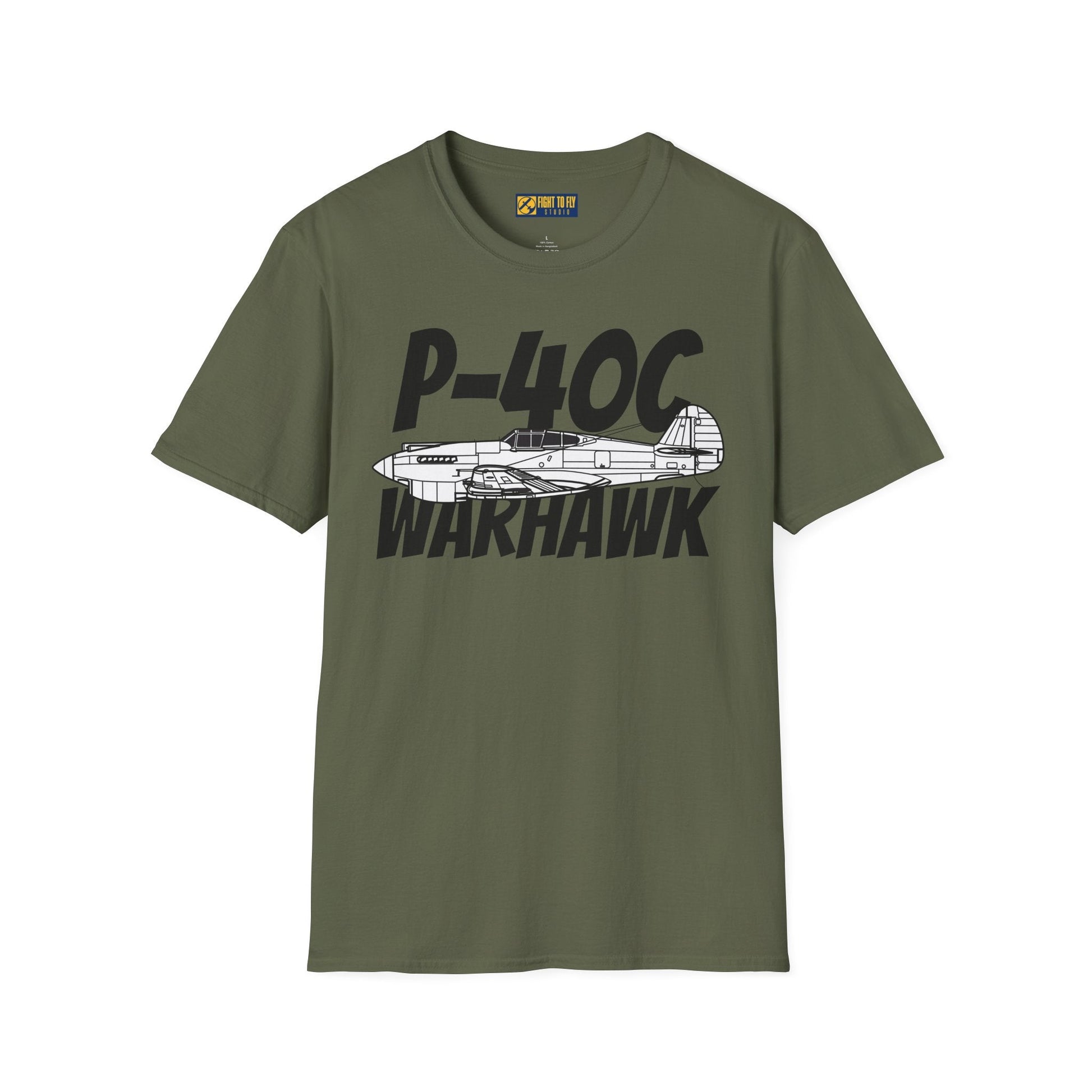 P-40C Warhawk Side Profile T-Shirt – Early WWII Fighter Aircraft Tee - Gifts for pilots - Aviation apparel