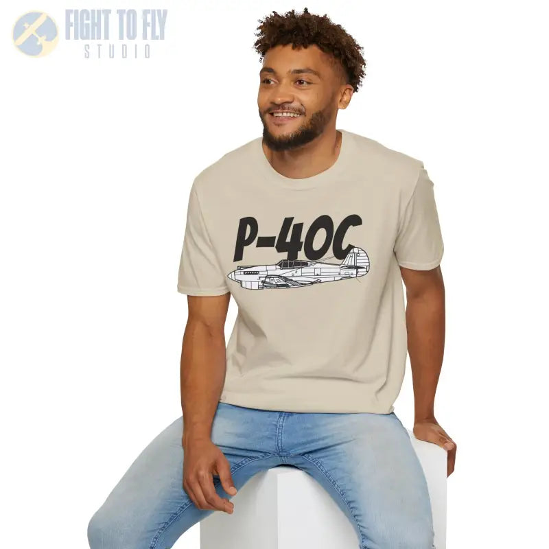 P-40C Warhawk Side Profile T-Shirt – Early WWII Fighter Aircraft Tee - Pilot gifts - warbird t-shirt