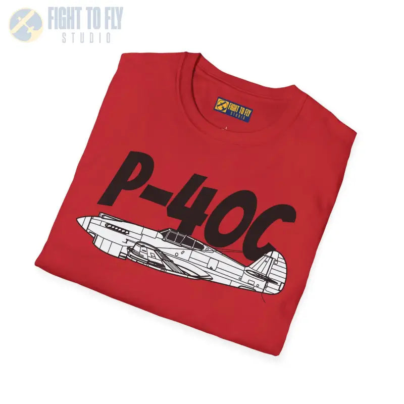 P-40C Warhawk Side Profile T-Shirt – Early WWII Fighter Aircraft Tee - Pilot gifts - warbird t-shirt