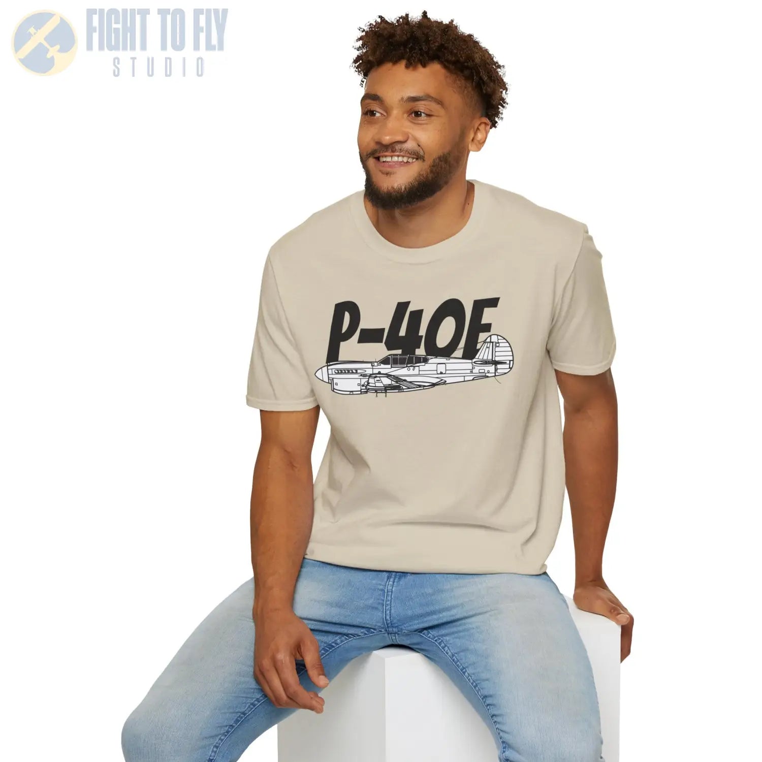 P-40E Side Profile T-Shirt - Pilot gifts - WWII warbird t-shirt
