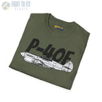 P-40E Side Profile T-Shirt - Pilot gifts - WWII warbird t-shirt