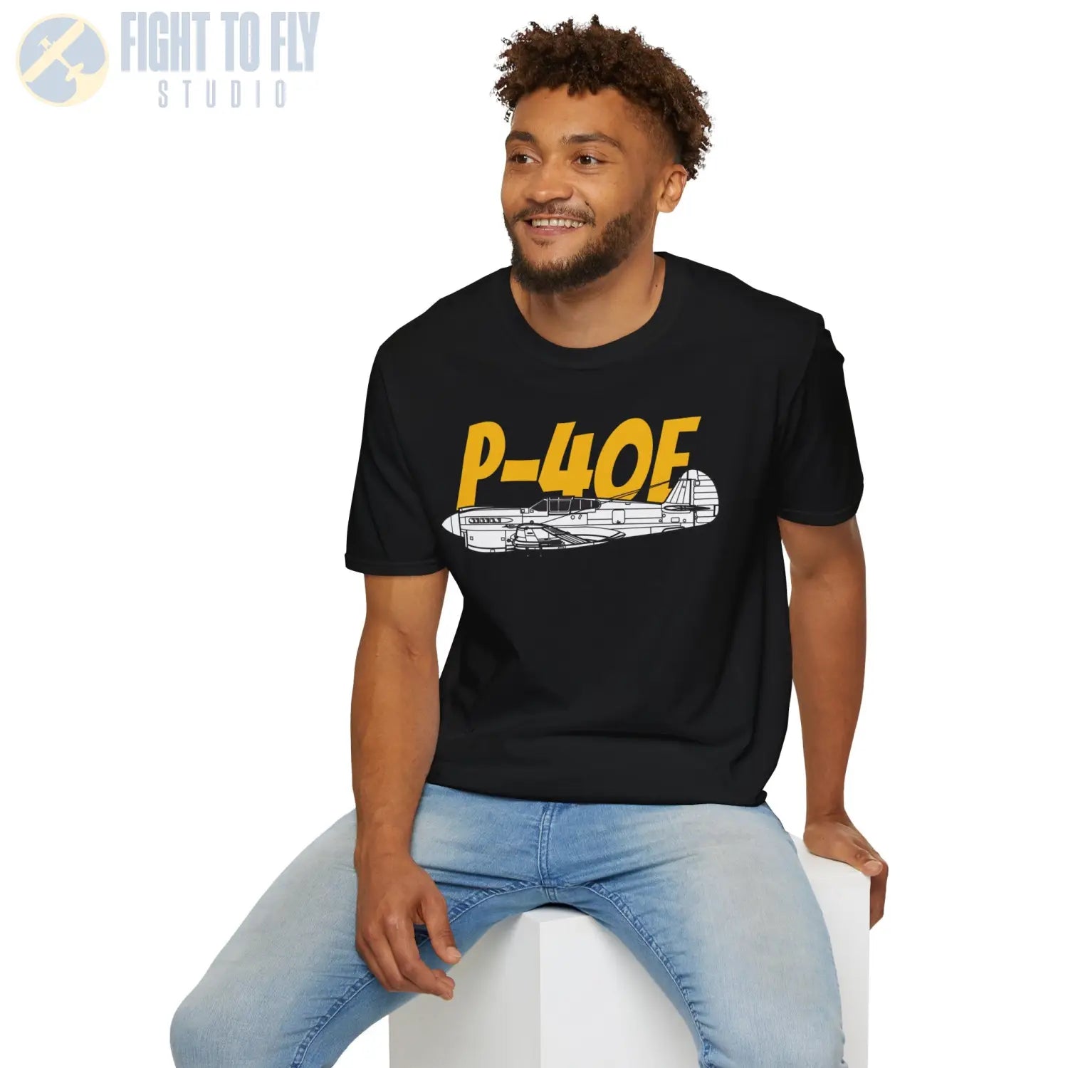 P-40E Side Profile T-Shirt - Pilot gifts - WWII warbird t-shirt