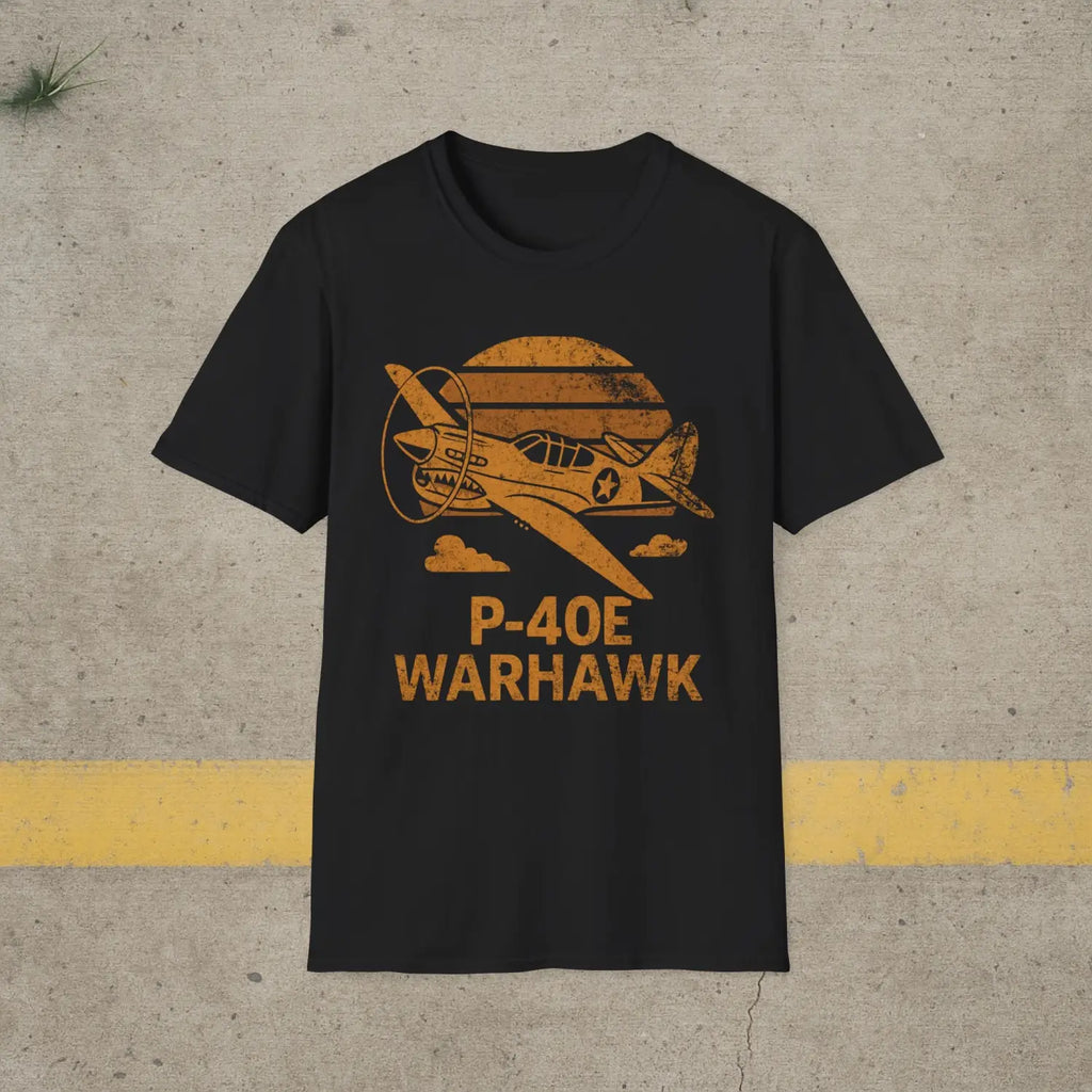 P-40E Warhawk “Retro Heritage” WWII T-Shirt - Pilot gifts - warbird t-shirt