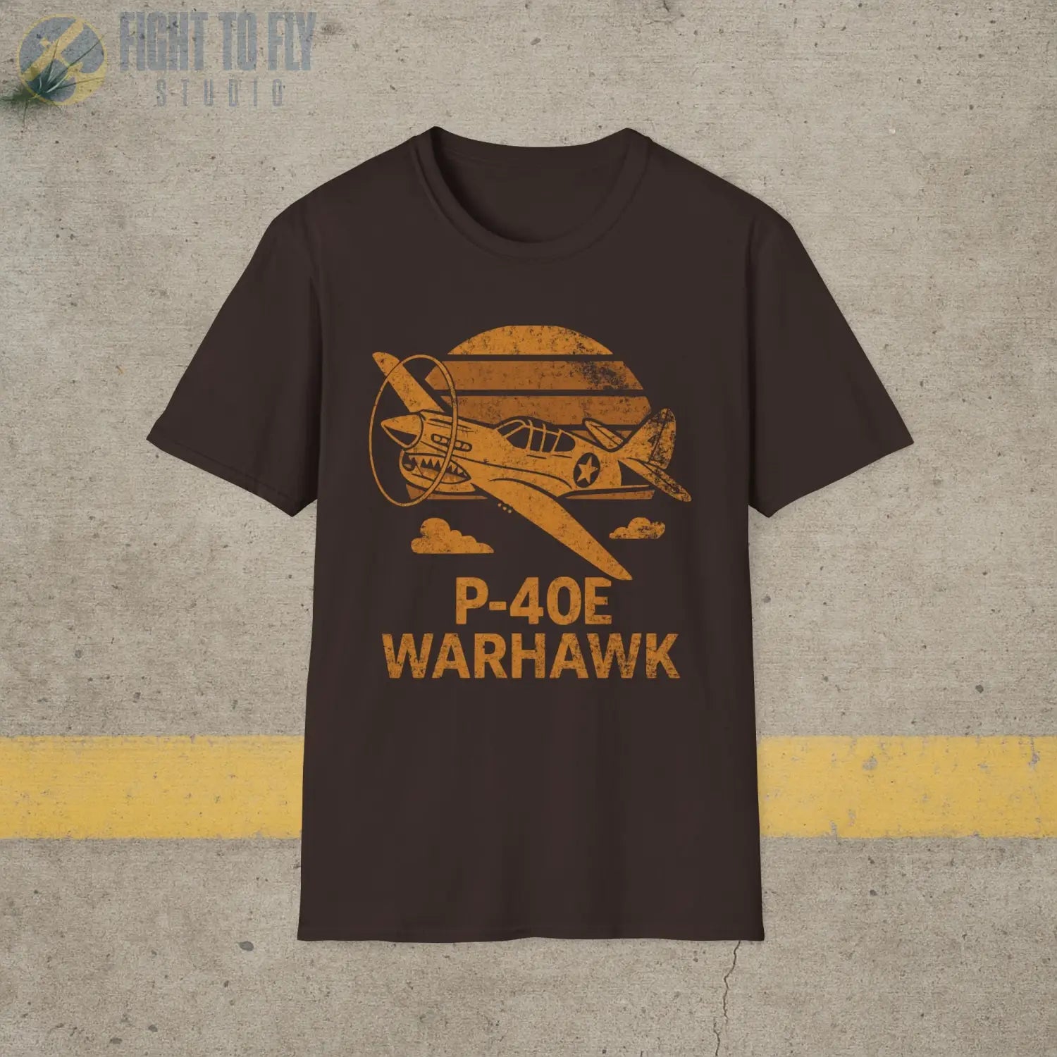 P-40E Warhawk “Retro Heritage” WWII T-Shirt - Pilot gifts - warbird t-shirt