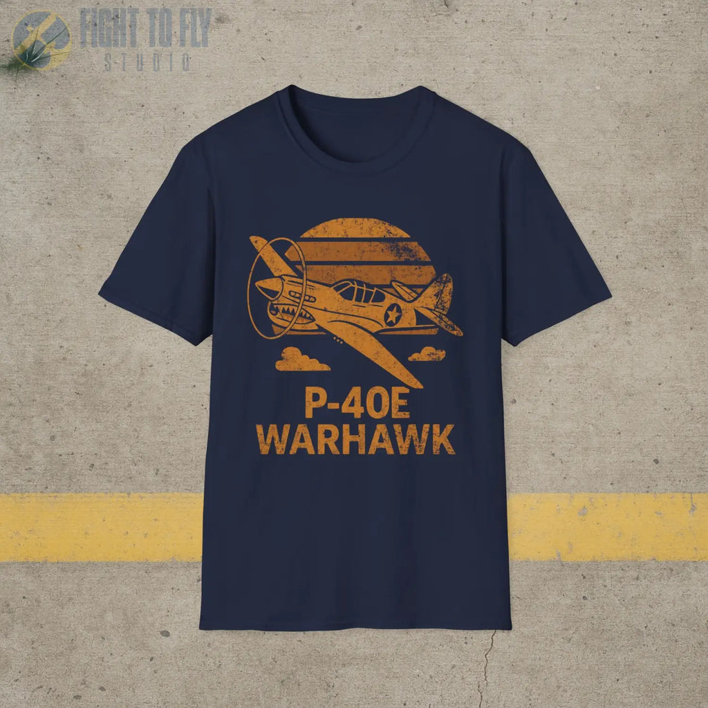 P-40E Warhawk “Retro Heritage” WWII T-Shirt - Pilot gifts - warbird t-shirt