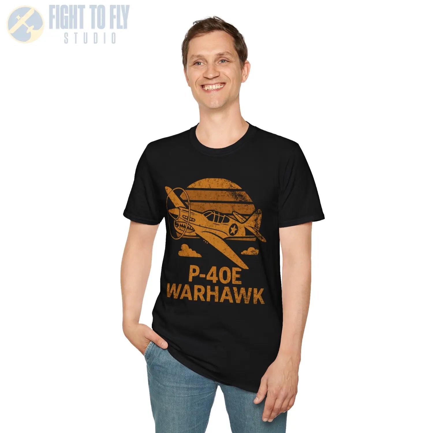 P-40E Warhawk “Retro Heritage” WWII T-Shirt - Pilot gifts - warbird t-shirt