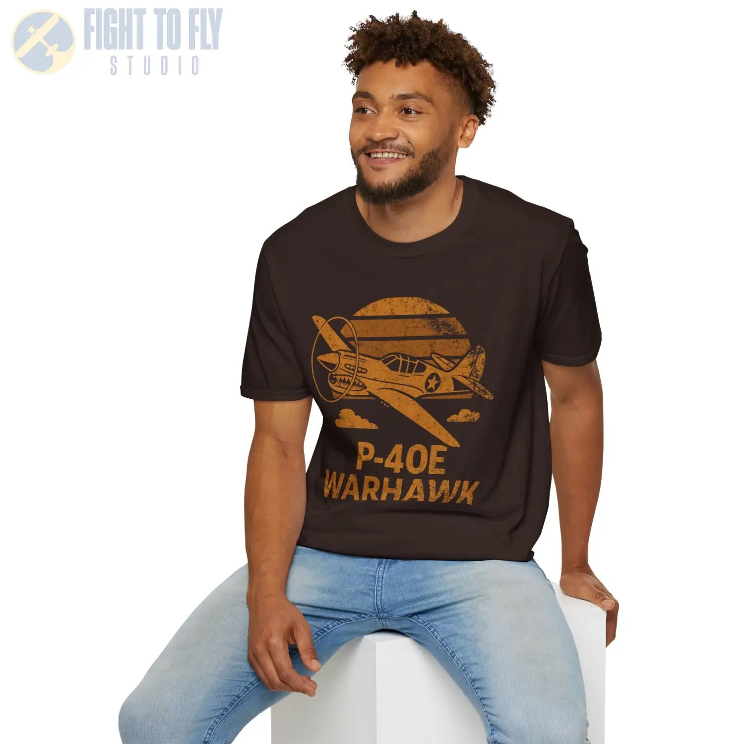P-40E Warhawk “Retro Heritage” WWII T-Shirt - Pilot gifts - warbird t-shirt