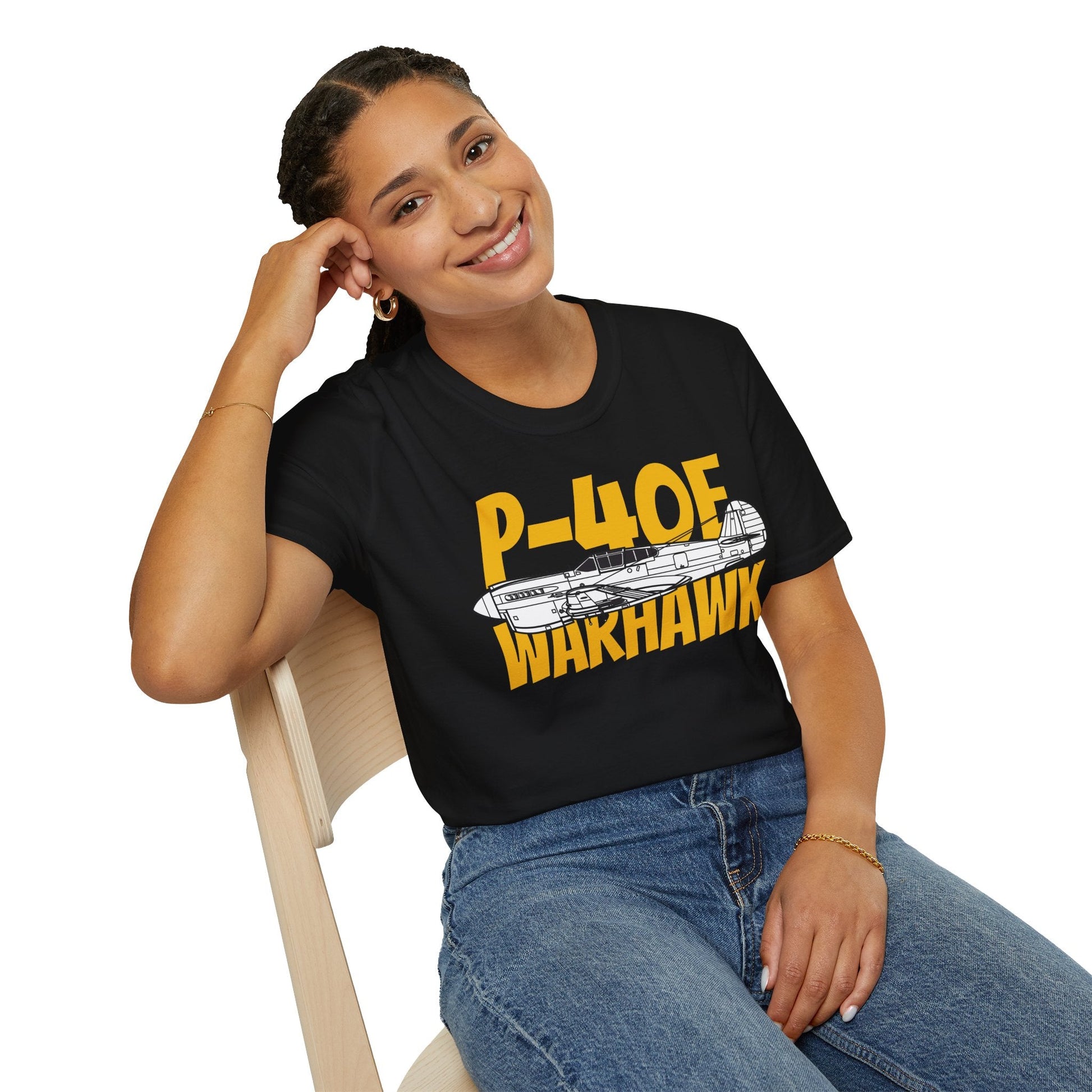 P-40E Warhawk Side Profile T-Shirt – Flying Tiger WWII Fighter Tee - Gifts for pilots - Aviation apparel