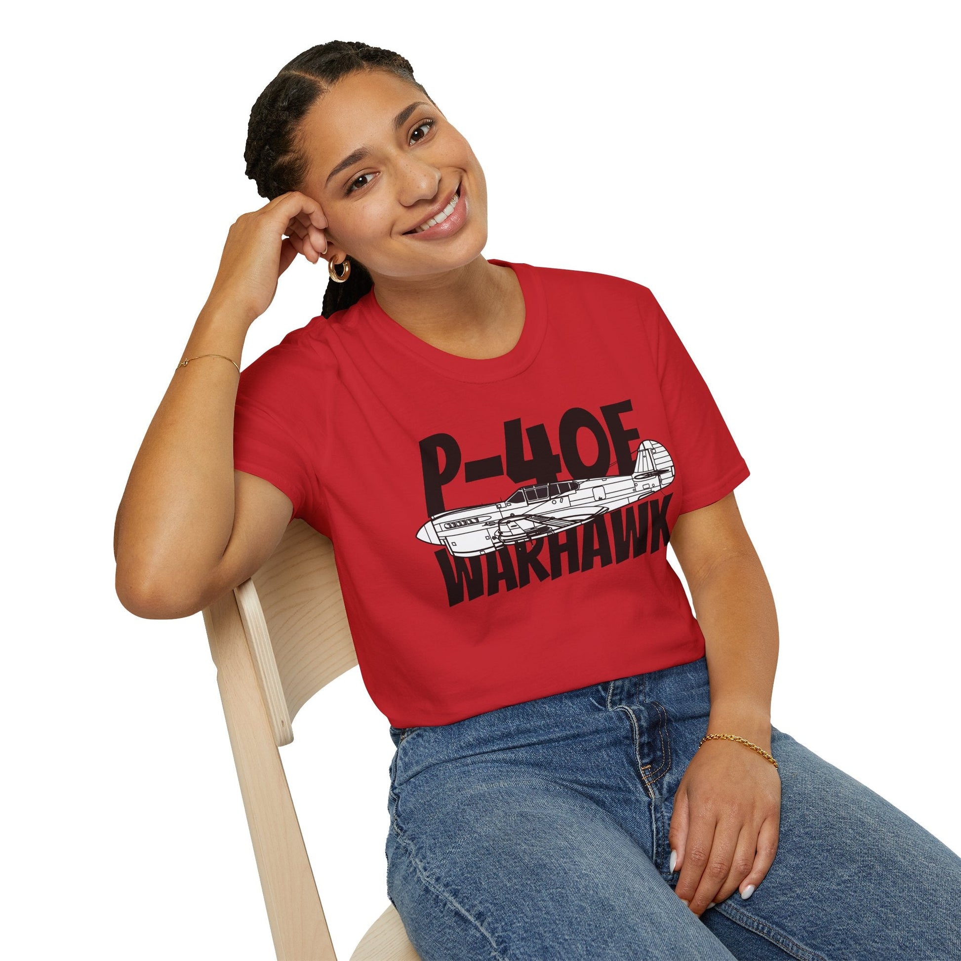 P-40E Warhawk Side Profile T-Shirt – Flying Tiger WWII Fighter Tee - Gifts for pilots - Aviation apparel