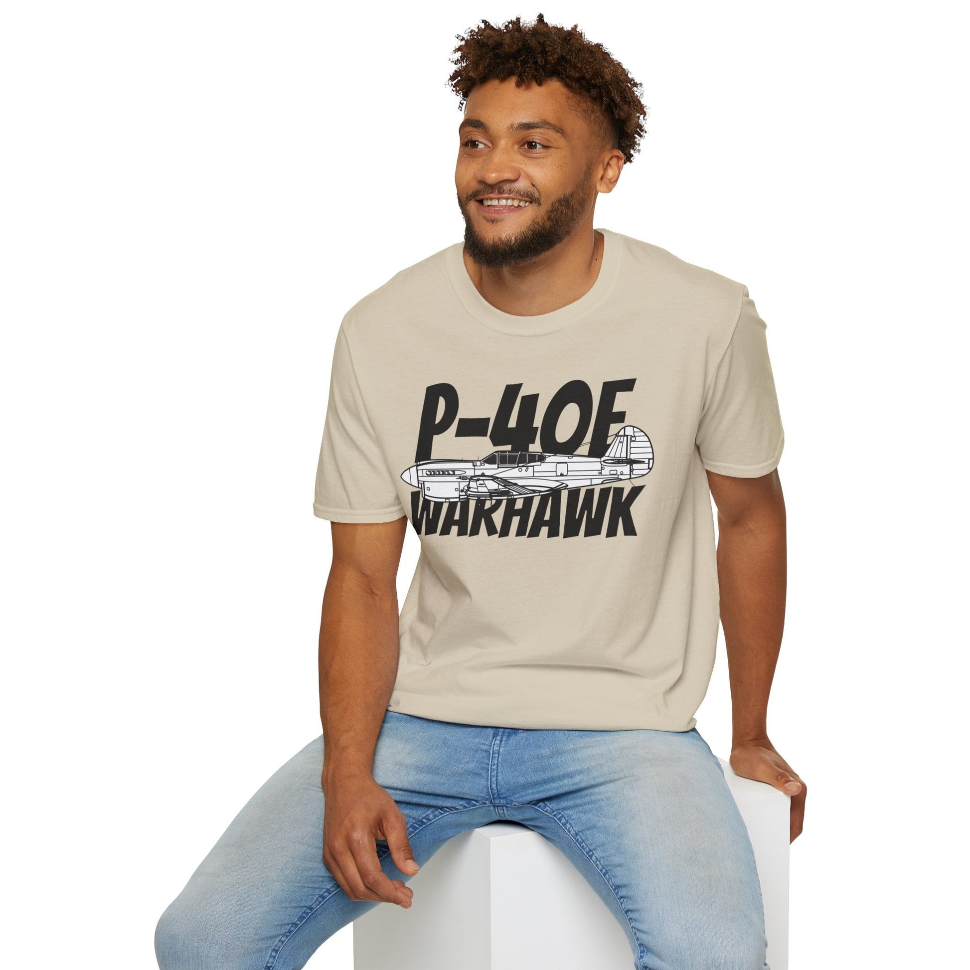 P-40E Warhawk Side Profile T-Shirt – Flying Tiger WWII Fighter Tee - Gifts for pilots - Aviation apparel