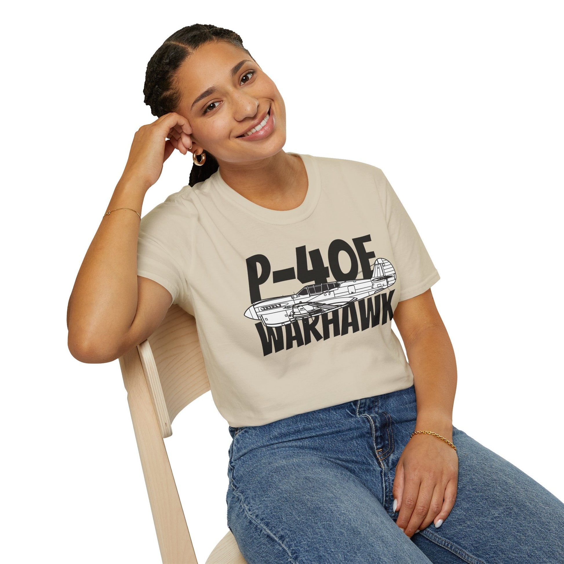 P-40E Warhawk Side Profile T-Shirt – Flying Tiger WWII Fighter Tee - Gifts for pilots - Aviation apparel