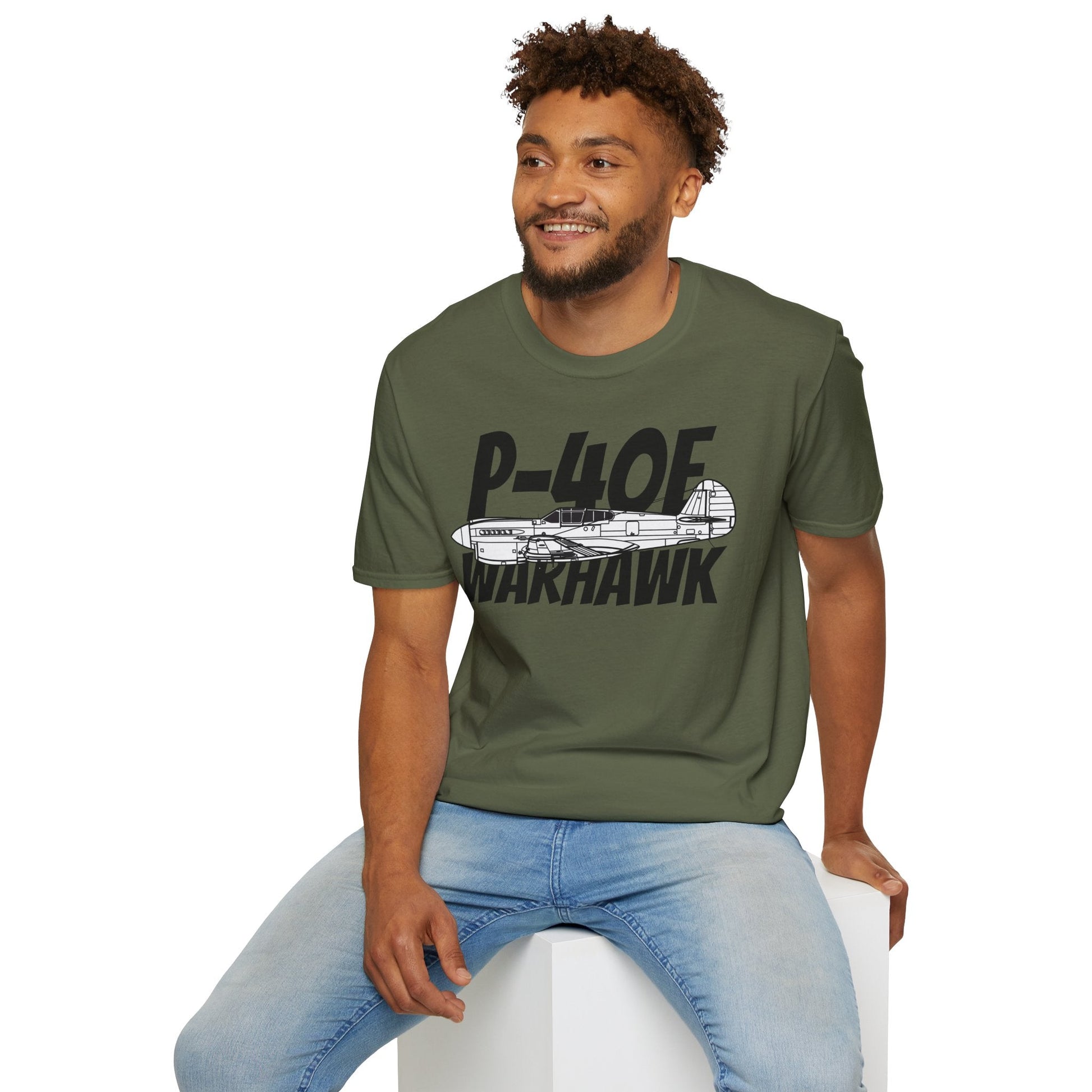 P-40E Warhawk Side Profile T-Shirt – Flying Tiger WWII Fighter Tee - Gifts for pilots - Aviation apparel