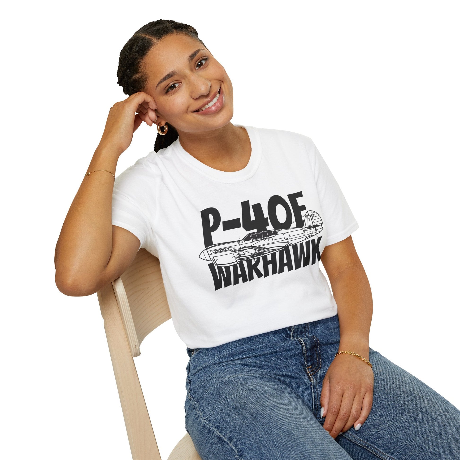 P-40E Warhawk Side Profile T-Shirt – Flying Tiger WWII Fighter Tee - Gifts for pilots - Aviation apparel