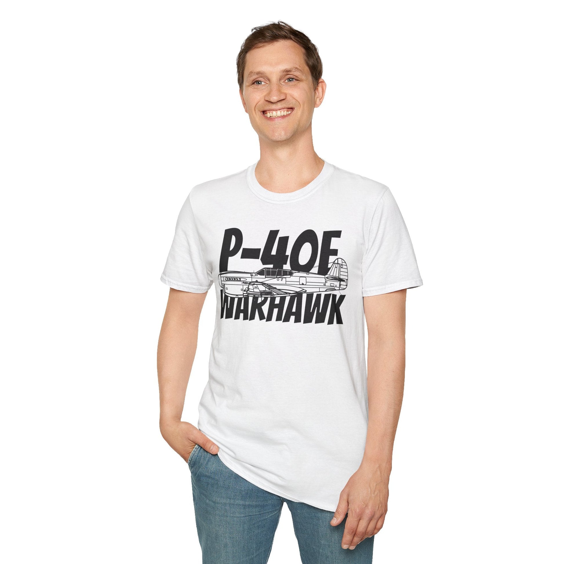 P-40E Warhawk Side Profile T-Shirt – Flying Tiger WWII Fighter Tee - Gifts for pilots - Aviation apparel