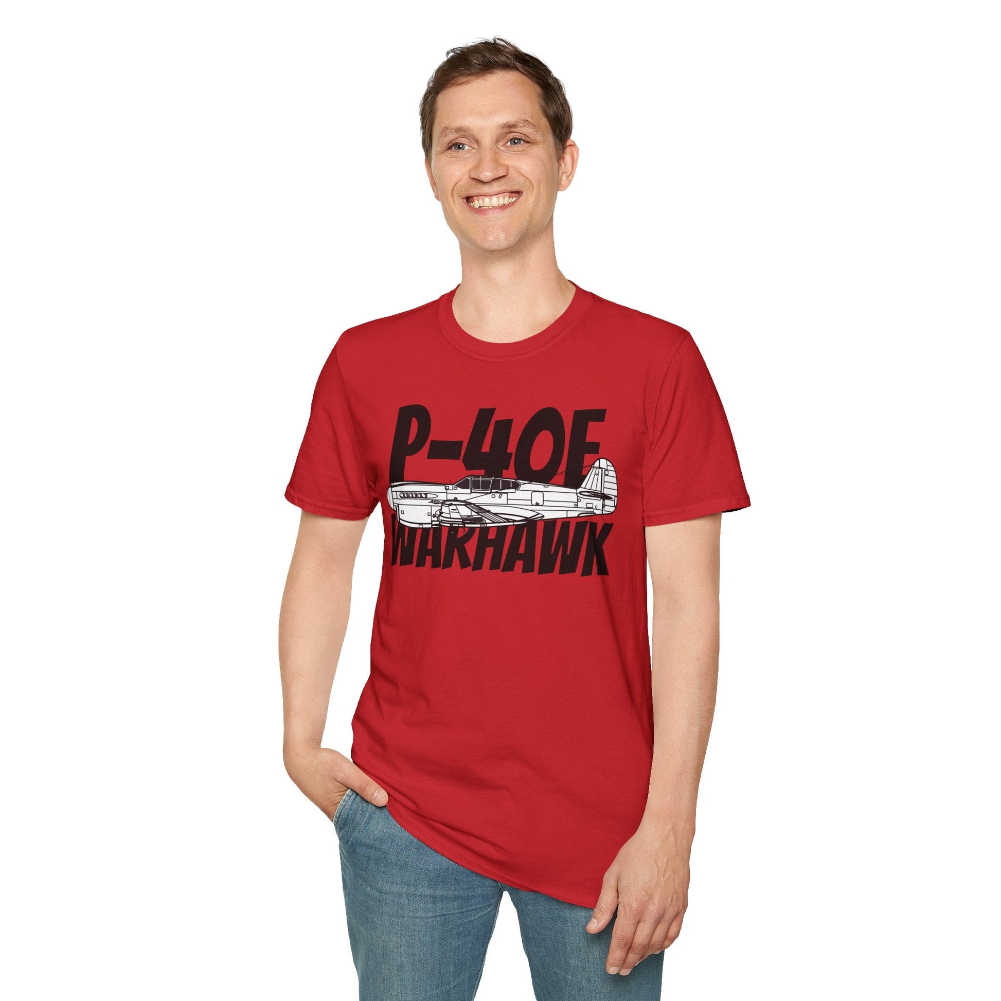 P-40E Warhawk Side Profile T-Shirt – Flying Tiger WWII Fighter Tee - Gifts for pilots - Aviation apparel