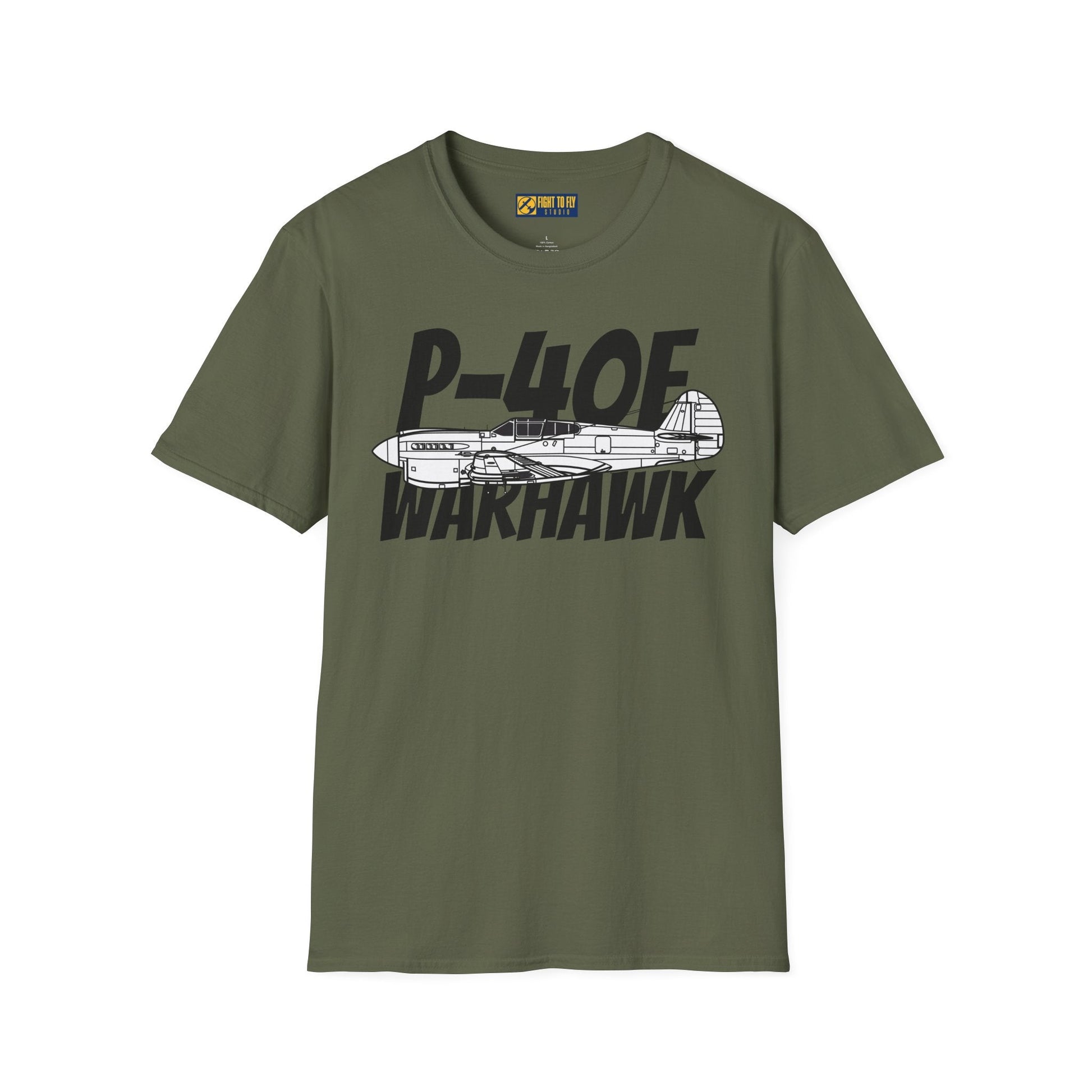 P-40E Warhawk Side Profile T-Shirt – Flying Tiger WWII Fighter Tee - Gifts for pilots - Aviation apparel
