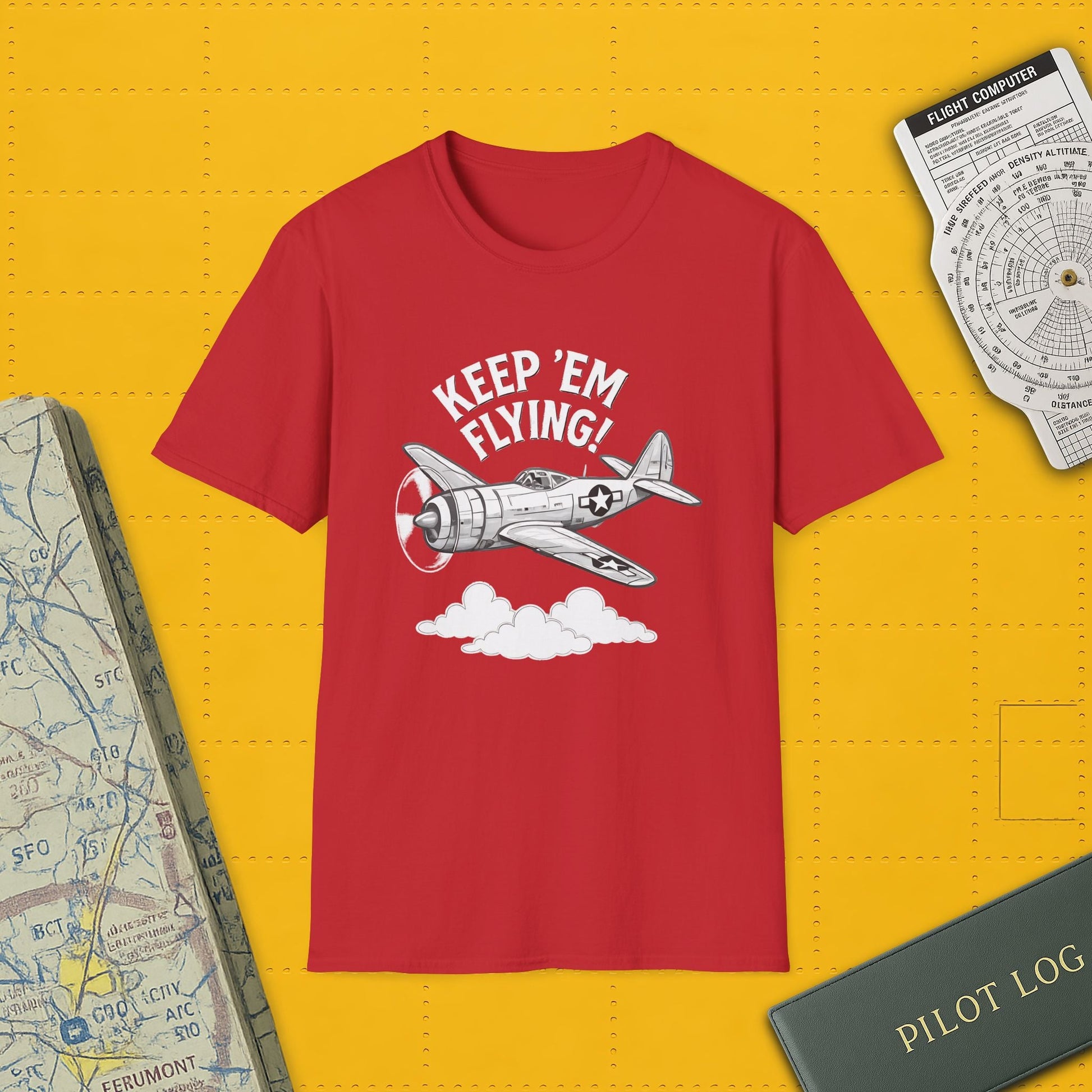 P-47 Premium T-Shirt – “Keep ’Em Flying!” WWII Jug Fighter Graphic Tee - Pilot gifts - warbird t-shirt