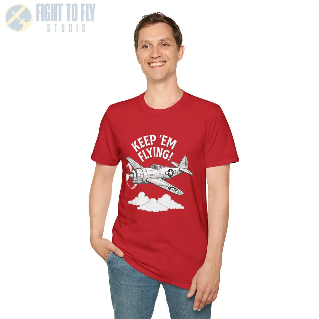 P-47 “Keep ’Em Flying!” - T-Shirt - Pilot gifts - WWII warbird t-shirt