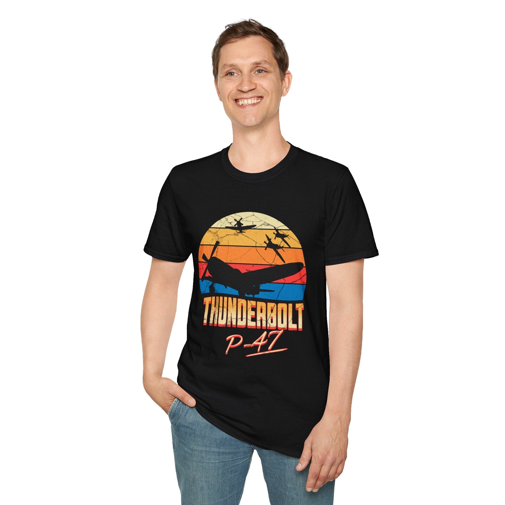 P-47 Premium T-Shirt – WWII Thunderbolt Full Graphic Aviation Tee - Pilot gifts - warbird t-shirt