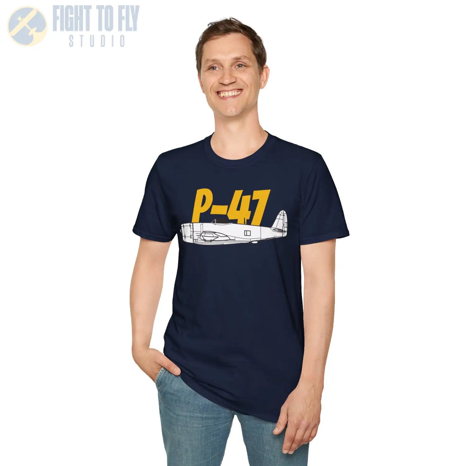 P-47 Thunderbolt Side Profile T-Shirt - Pilot gifts - WWII warbird t-shirt