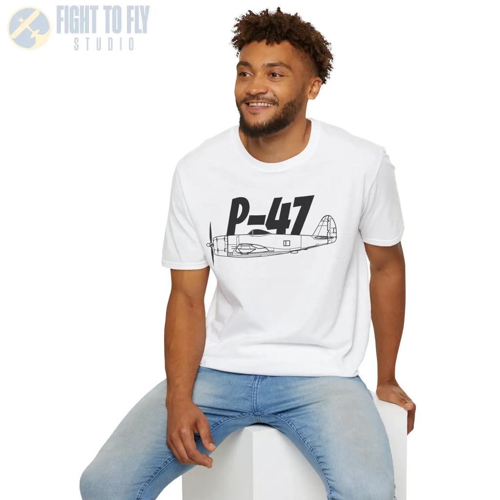 P-47 Thunderbolt Side Profile T-Shirt - Pilot gifts - WWII warbird t-shirt