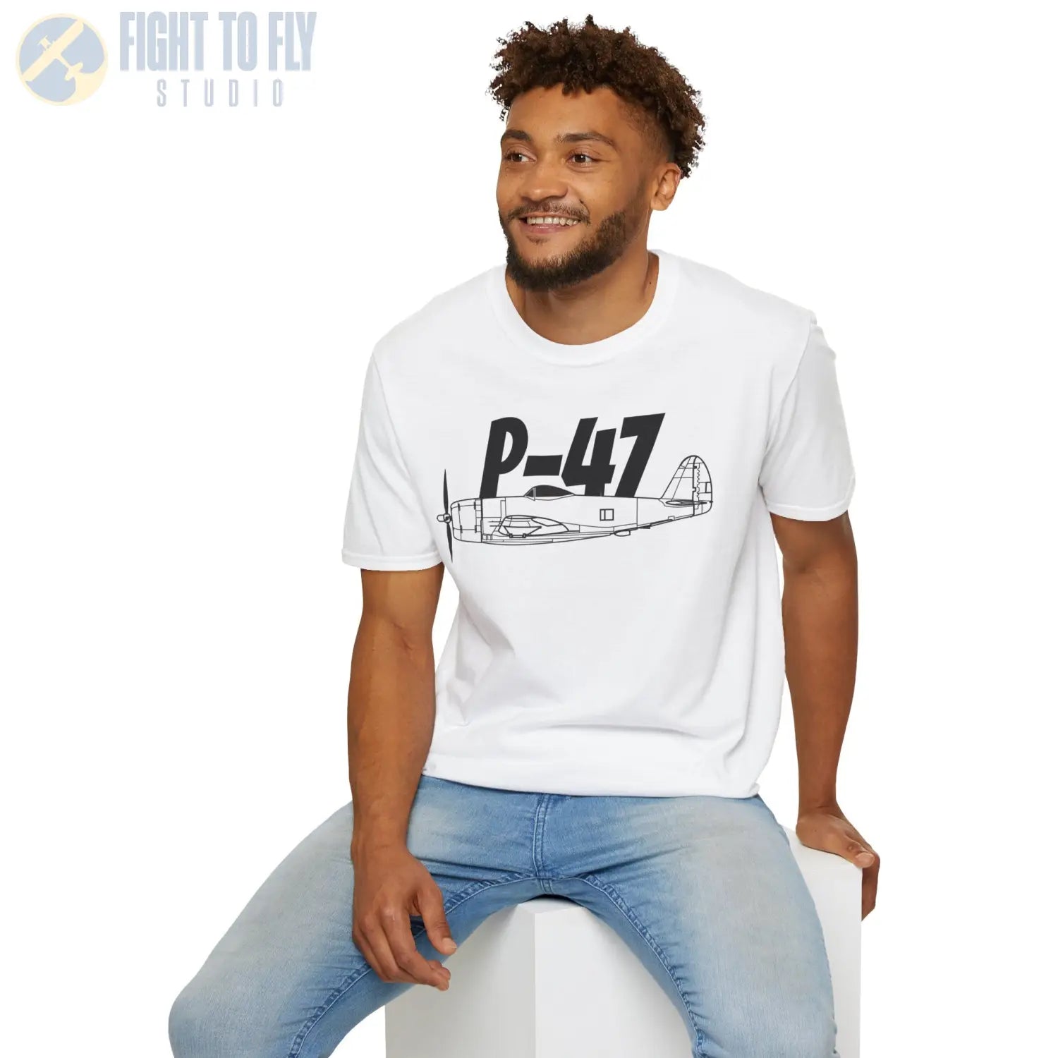 P-47 Thunderbolt Side Profile T-Shirt - Pilot gifts - WWII warbird t-shirt