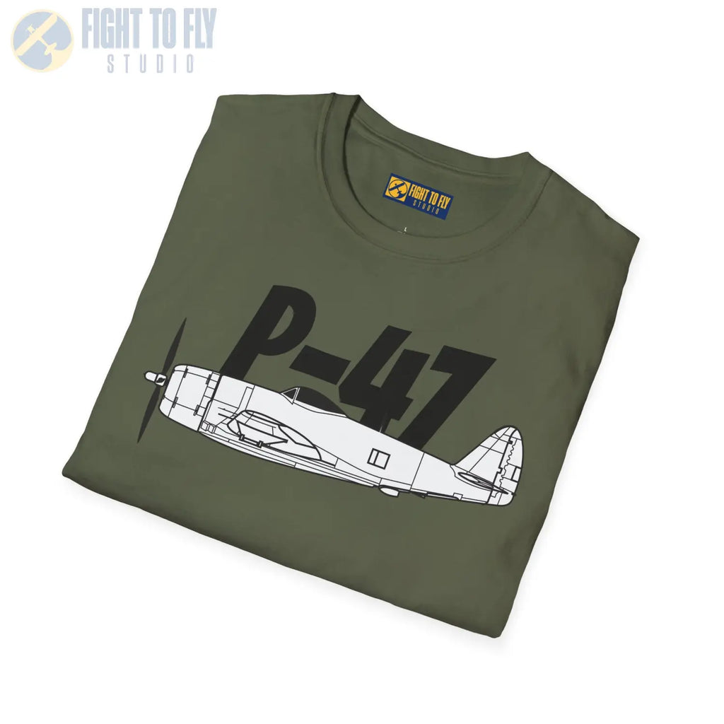 P-47 Thunderbolt Side Profile T-Shirt - Pilot gifts - WWII warbird t-shirt