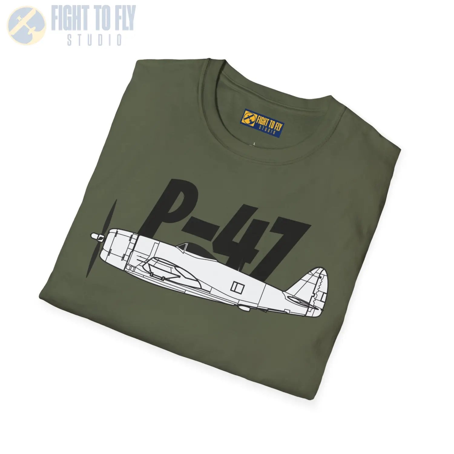 P-47 Thunderbolt Side Profile T-Shirt - Pilot gifts - WWII warbird t-shirt