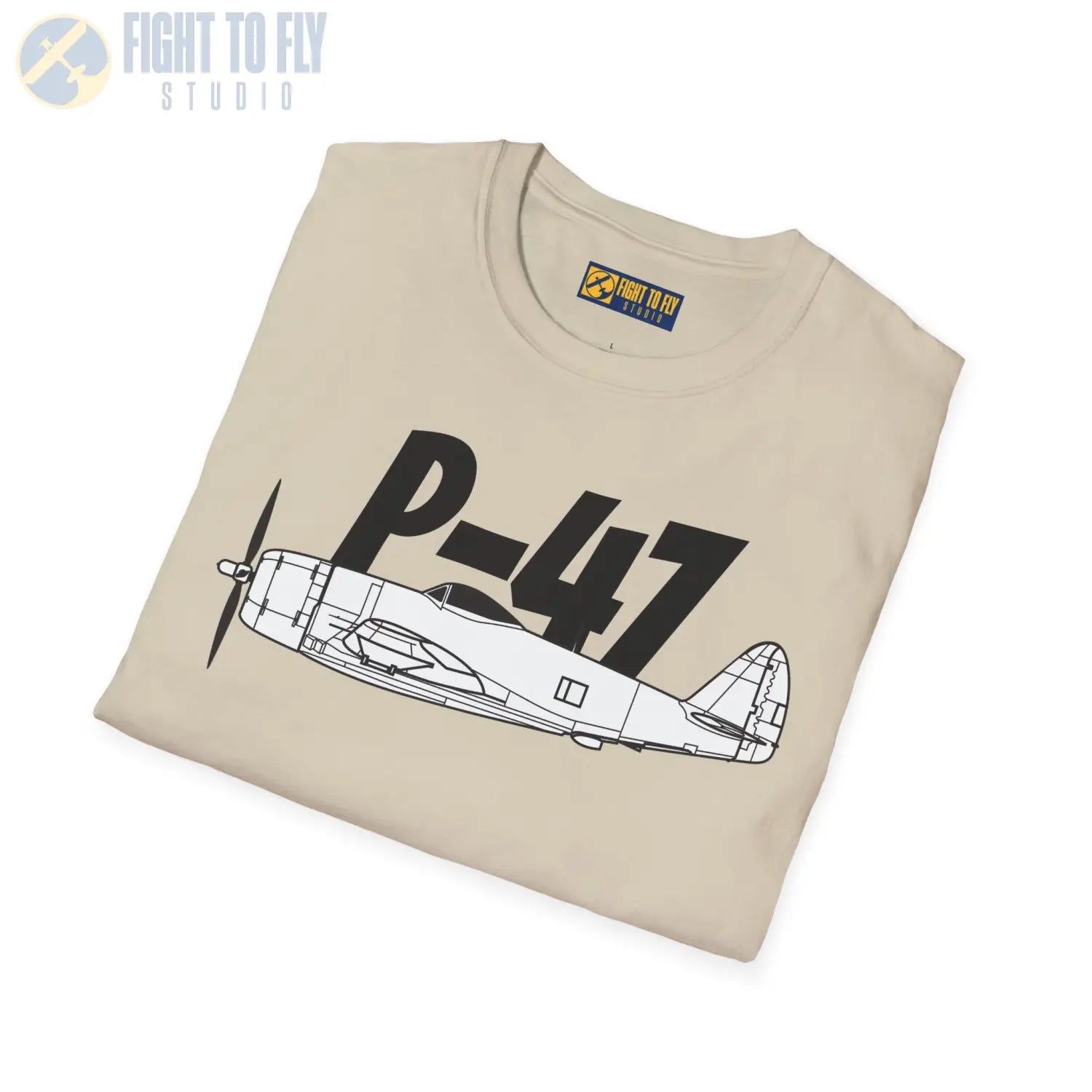 P-47 Thunderbolt Side Profile T-Shirt - Pilot gifts - WWII warbird t-shirt