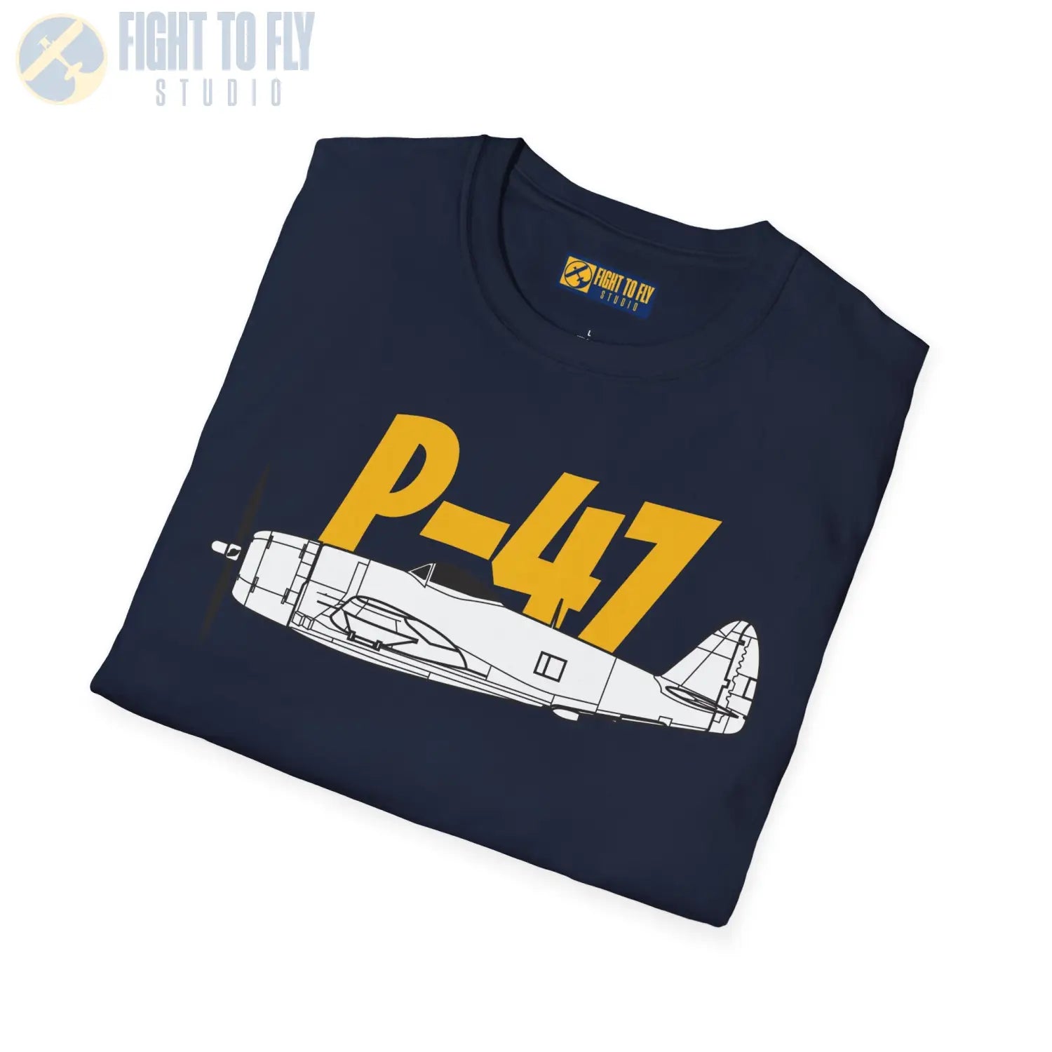 P-47 Thunderbolt Side Profile T-Shirt - Pilot gifts - WWII warbird t-shirt
