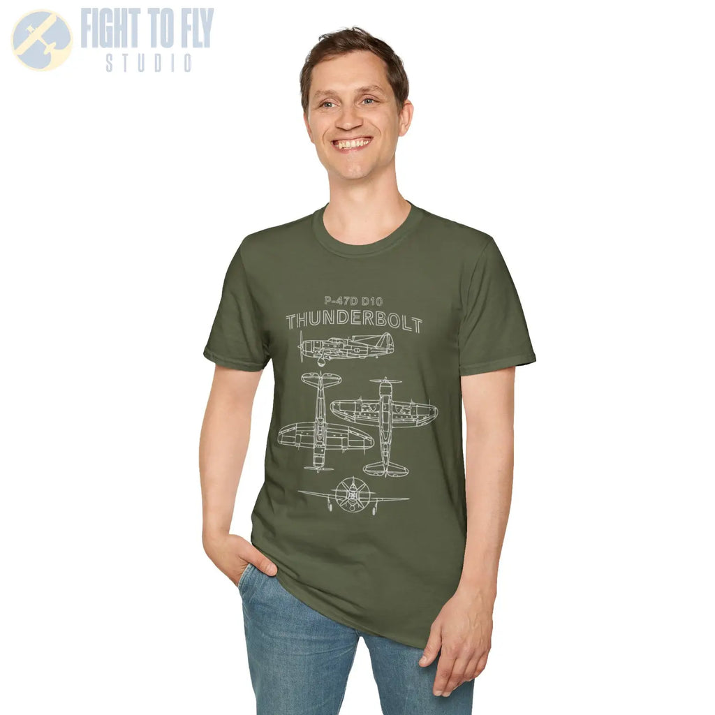 P-47D-10 Thunderbolt — T-shirt - T-Shirt - Pilot gifts - WWII warbird t-shirt