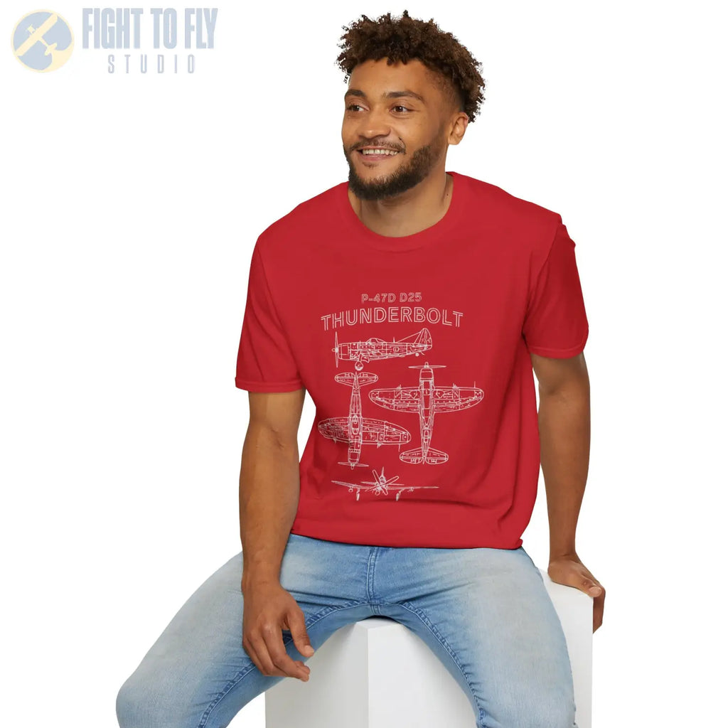 P-47D-25 Thunderbolt — T-shirt - T-Shirt - Pilot gifts - WWII warbird t-shirt