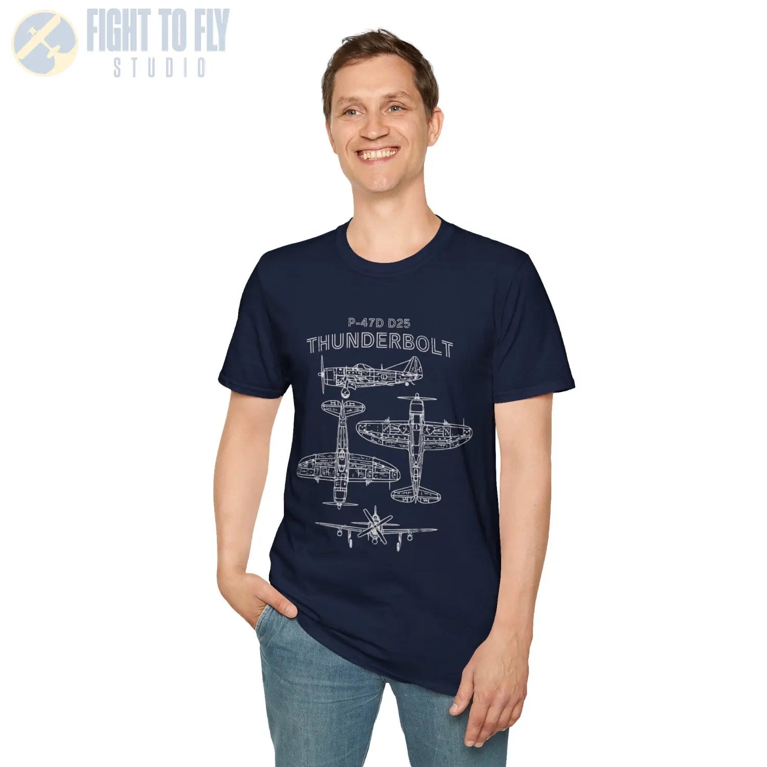 P-47D-25 Thunderbolt — T-shirt - T-Shirt - Pilot gifts - WWII warbird t-shirt