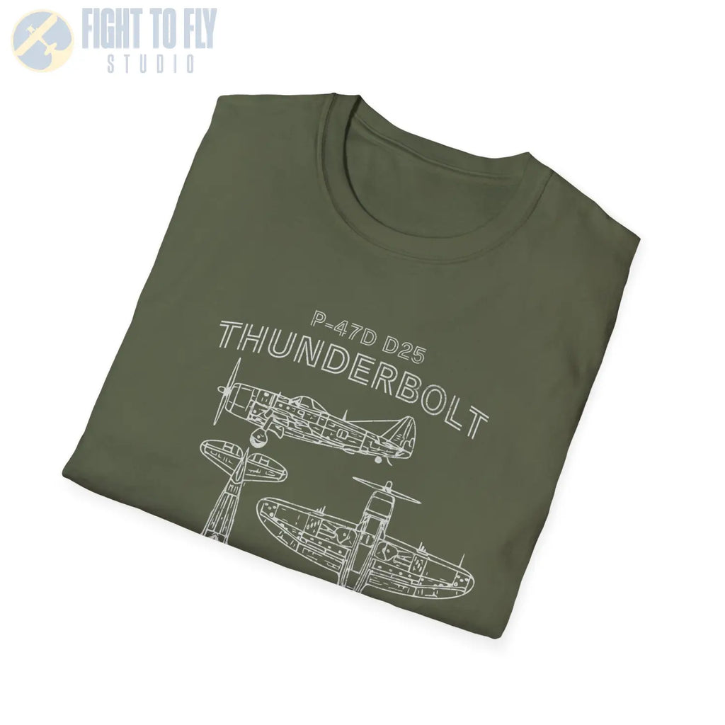 P-47D-25 Thunderbolt — T-shirt - T-Shirt - Pilot gifts - WWII warbird t-shirt