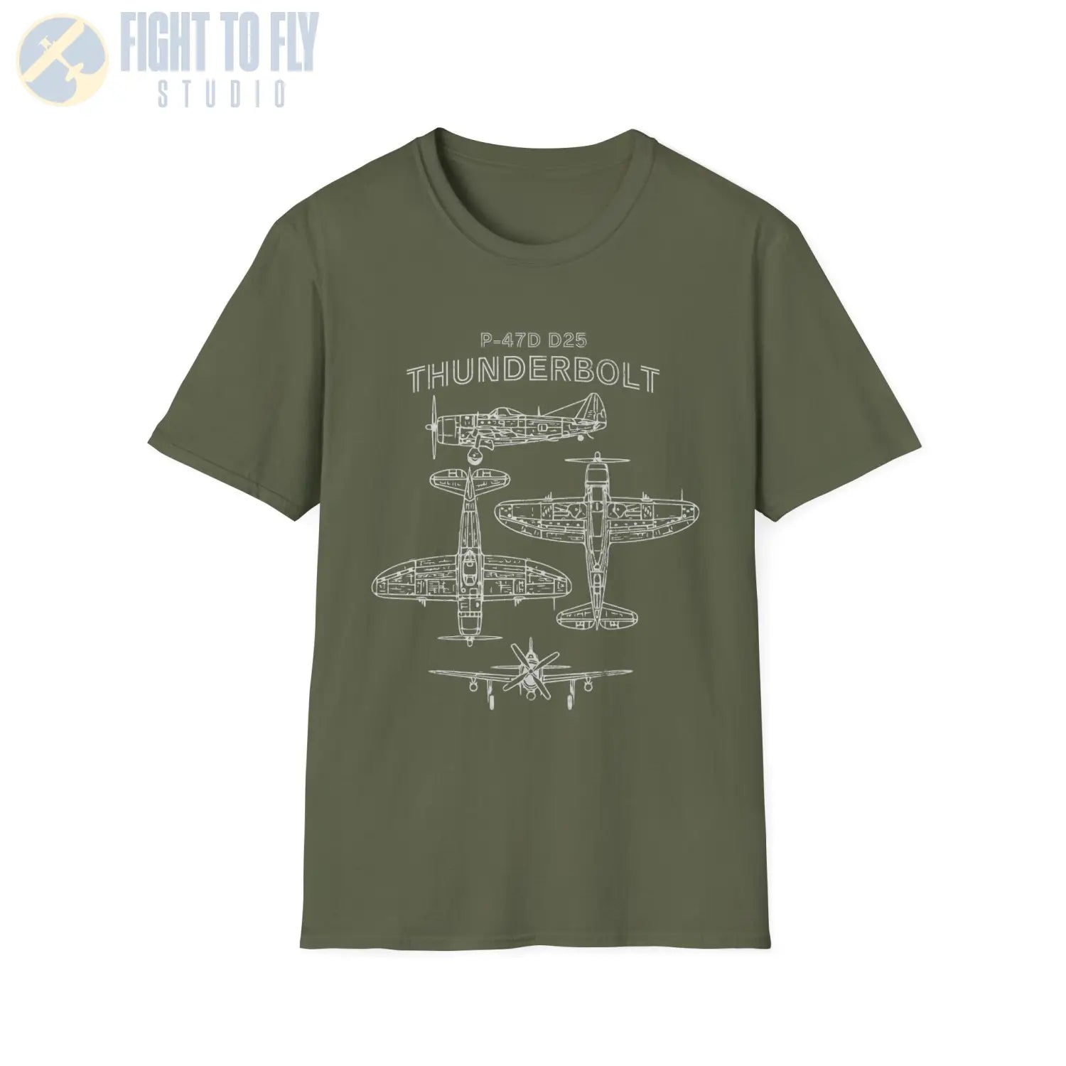 P-47D-25 Thunderbolt — T-shirt - T-Shirt - Pilot gifts - WWII warbird t-shirt