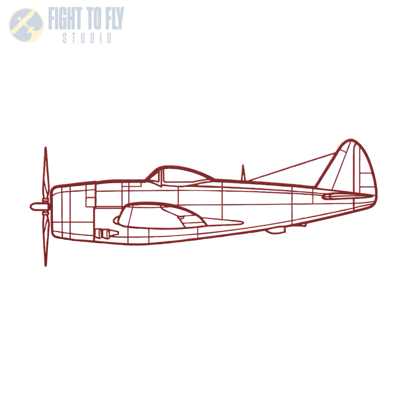 P-47D Die Cut Metal Wall Art - Sign - Pilot gifts - WWII warbird t-shirt