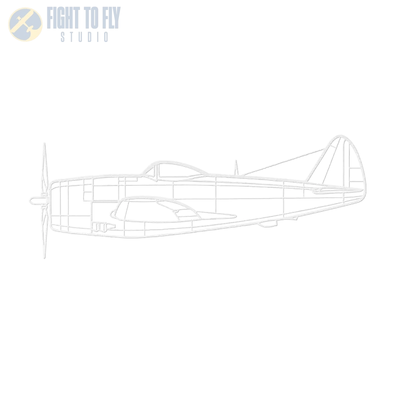 P-47D Die Cut Metal Wall Art - Sign - Pilot gifts - WWII warbird t-shirt