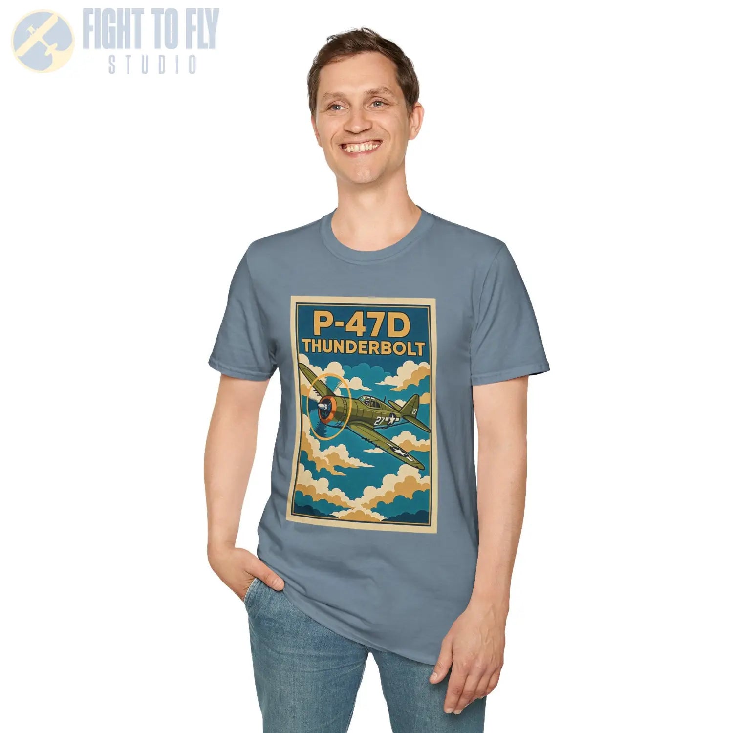 P-47D Premium Full Graphic T-Shirt - Pilot gifts - WWII warbird t-shirt