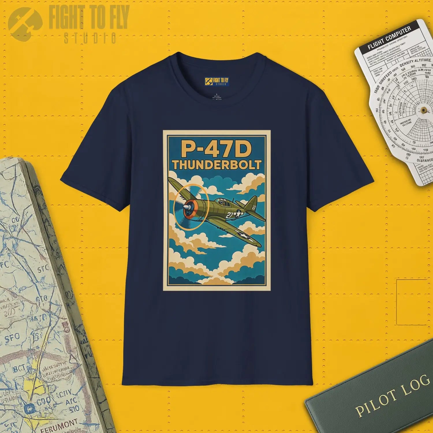 P-47D Premium Full Graphic T-Shirt - Pilot gifts - WWII warbird t-shirt