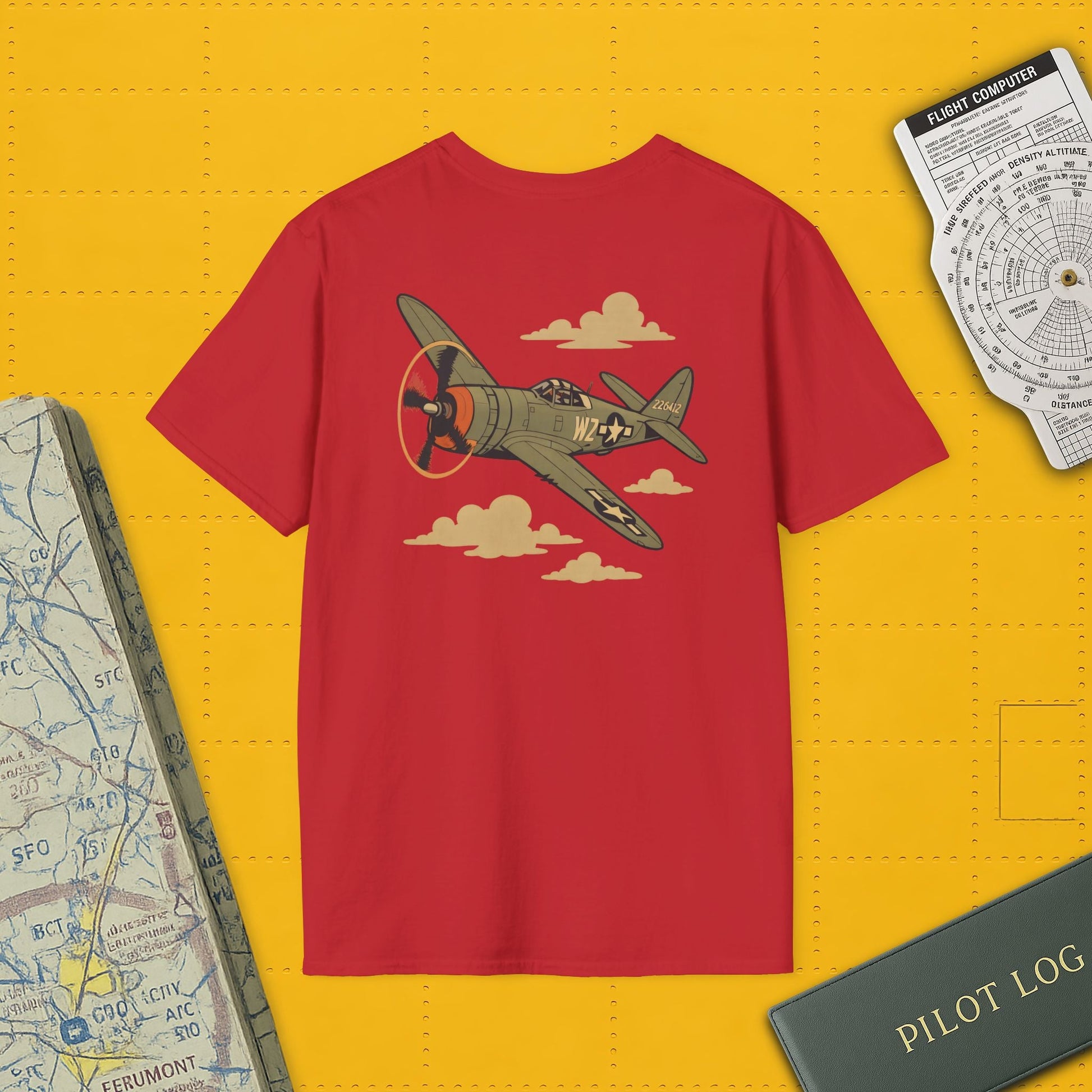P-47D Premium T-Shirt – Thunderbolt WWII Fighter Full Graphic Aviation Tee - Pilot gifts - warbird t-shirt