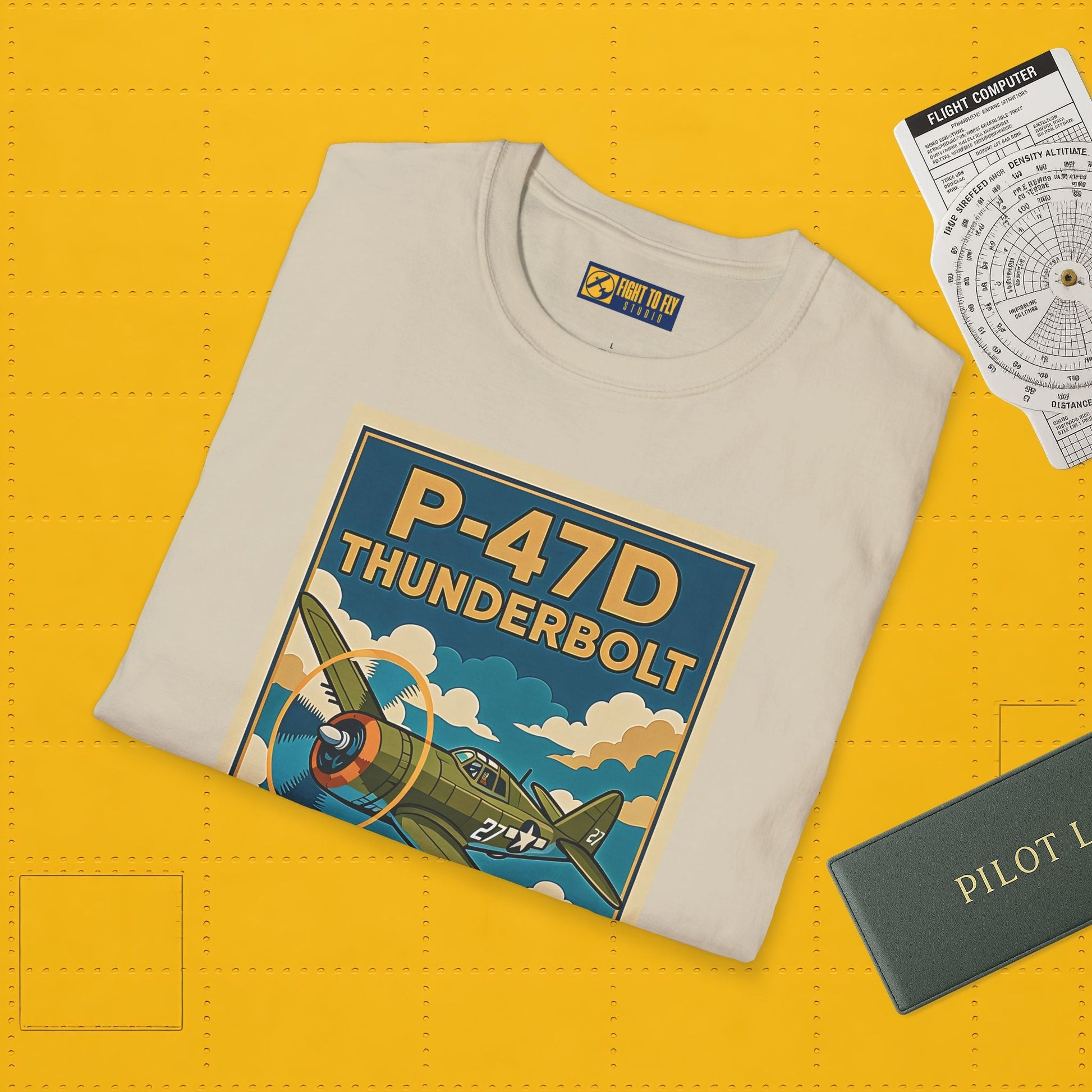 P-47D Premium T-Shirt – Thunderbolt WWII Fighter Full Graphic Aviation Tee - Pilot gifts - warbird t-shirt