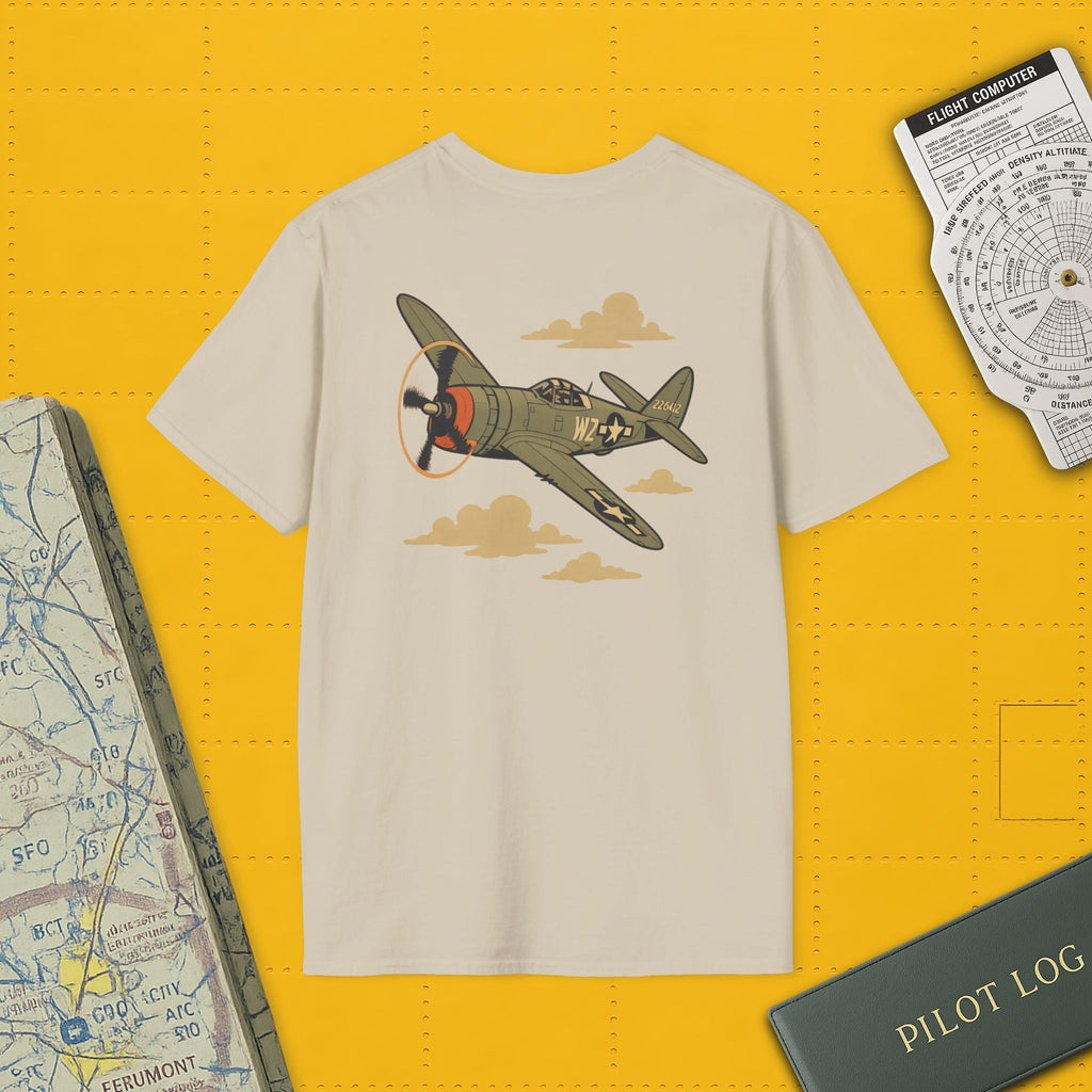 P-47D Premium T-Shirt – Thunderbolt WWII Fighter Full Graphic Aviation Tee - Pilot gifts - warbird t-shirt