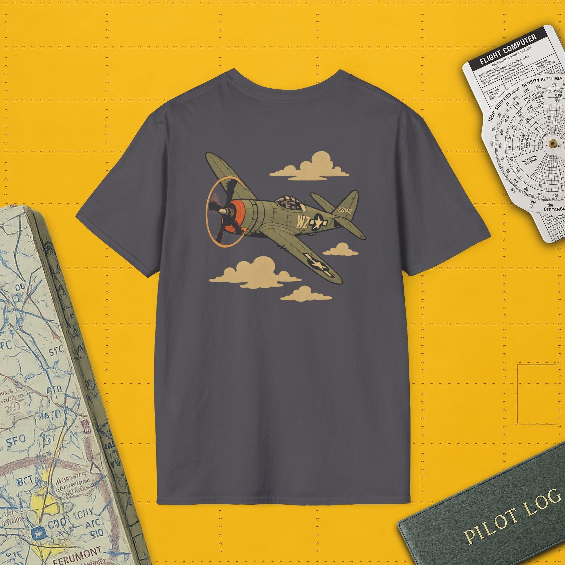 P-47D Premium T-Shirt – Thunderbolt WWII Fighter Full Graphic Aviation Tee - Pilot gifts - warbird t-shirt