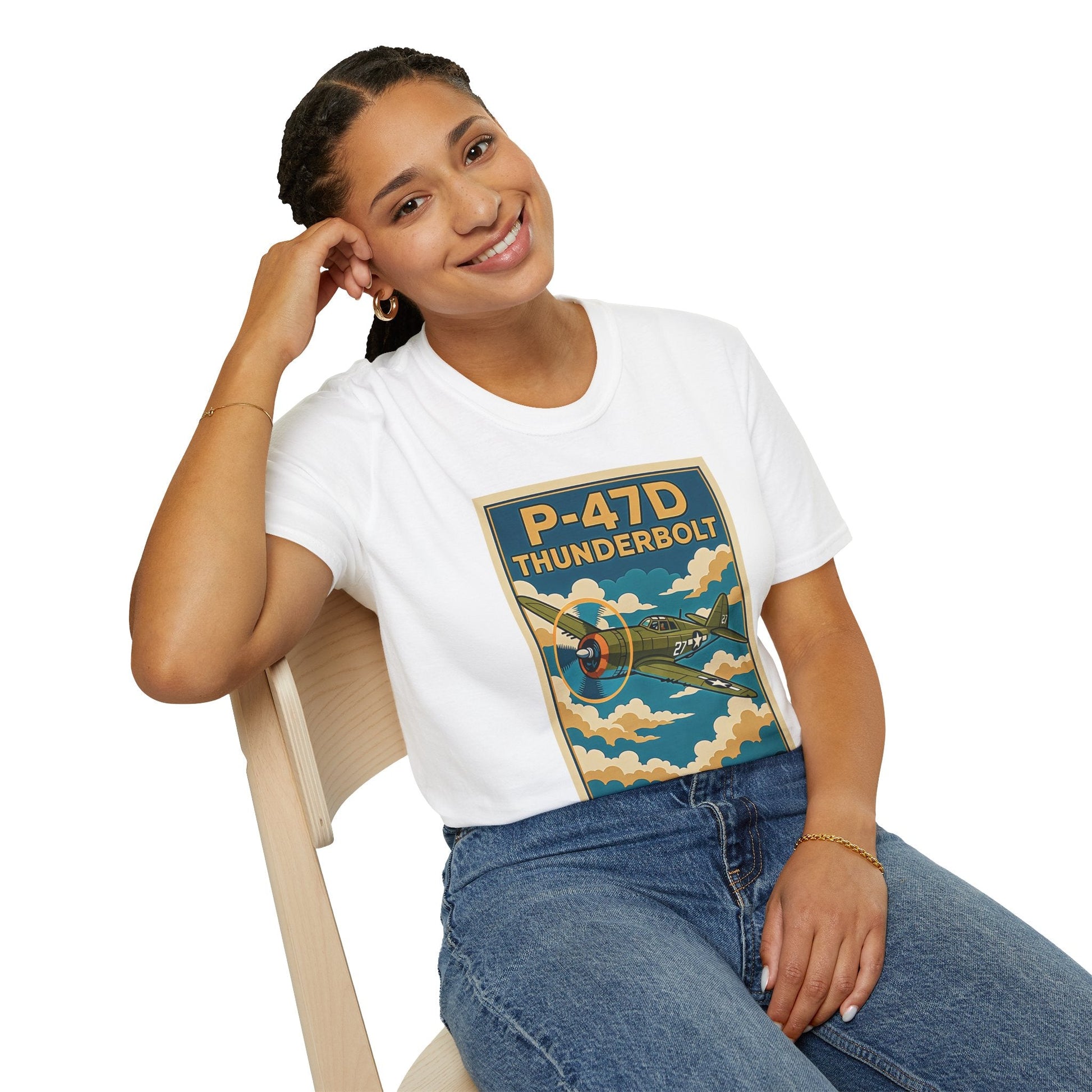 P-47D Premium T-Shirt – Thunderbolt WWII Fighter Full Graphic Aviation Tee - Pilot gifts - warbird t-shirt