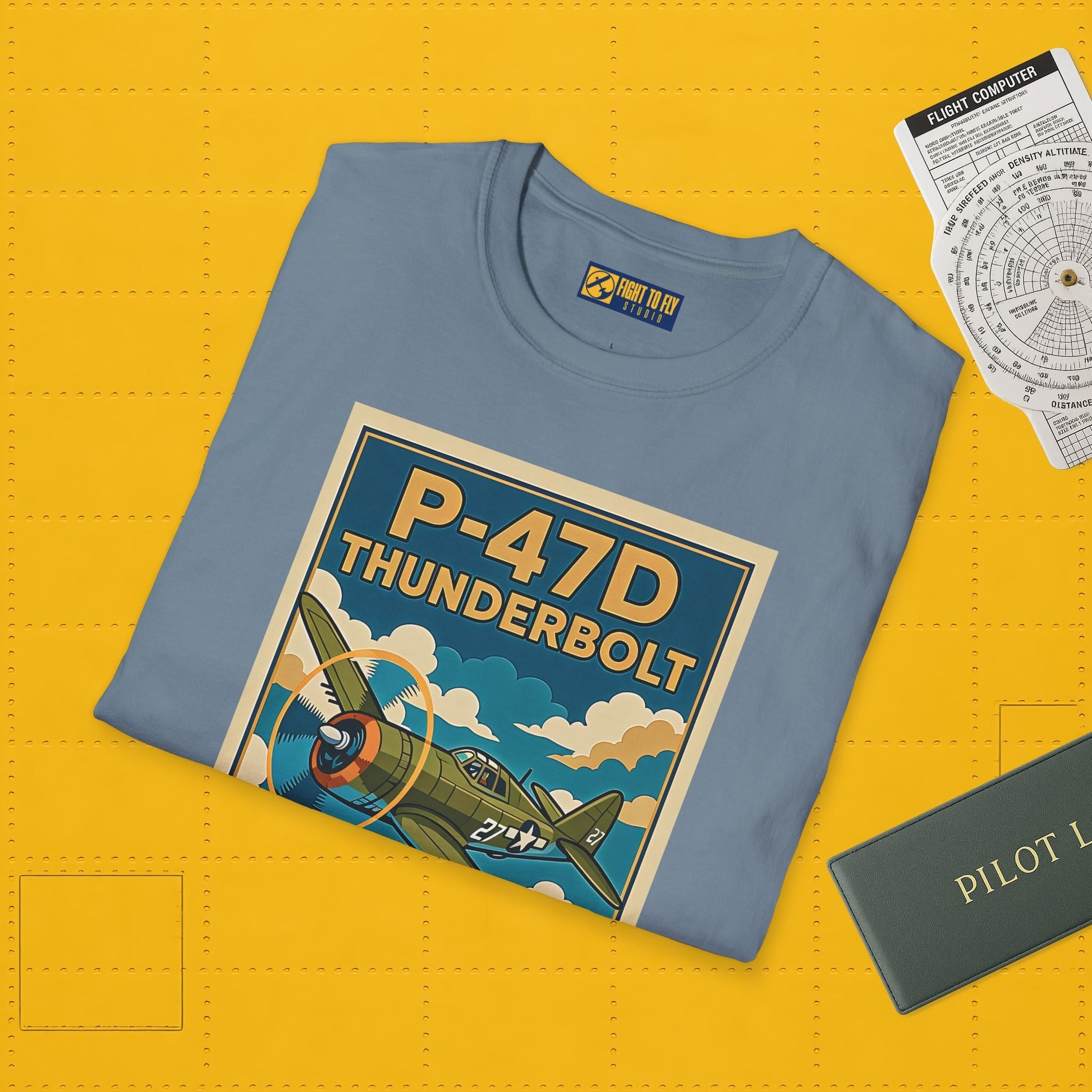 P-47D Premium T-Shirt – Thunderbolt WWII Fighter Full Graphic Aviation Tee - Pilot gifts - warbird t-shirt