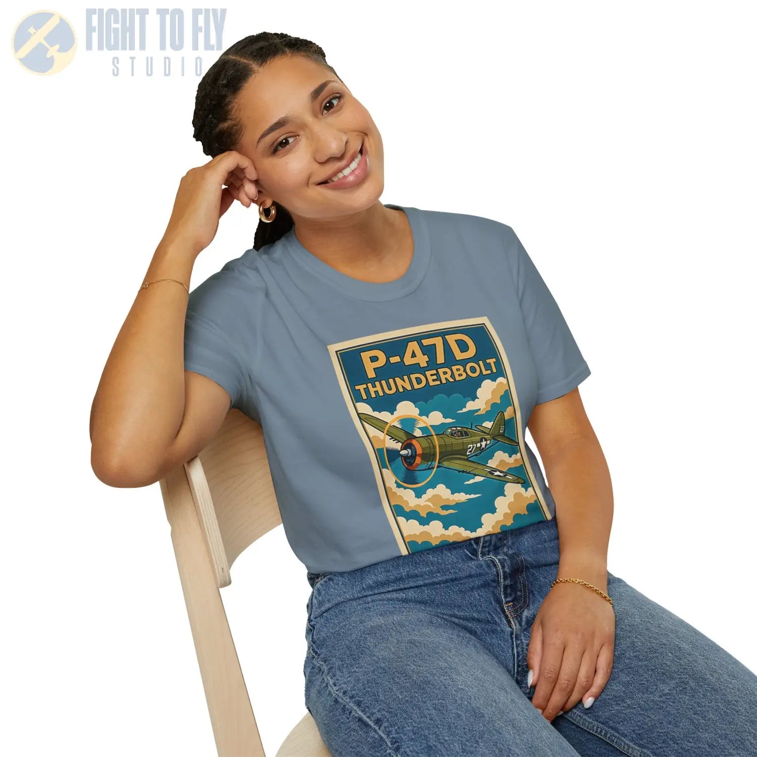 P-47D Premium Full Graphic T-Shirt - Pilot gifts - WWII warbird t-shirt
