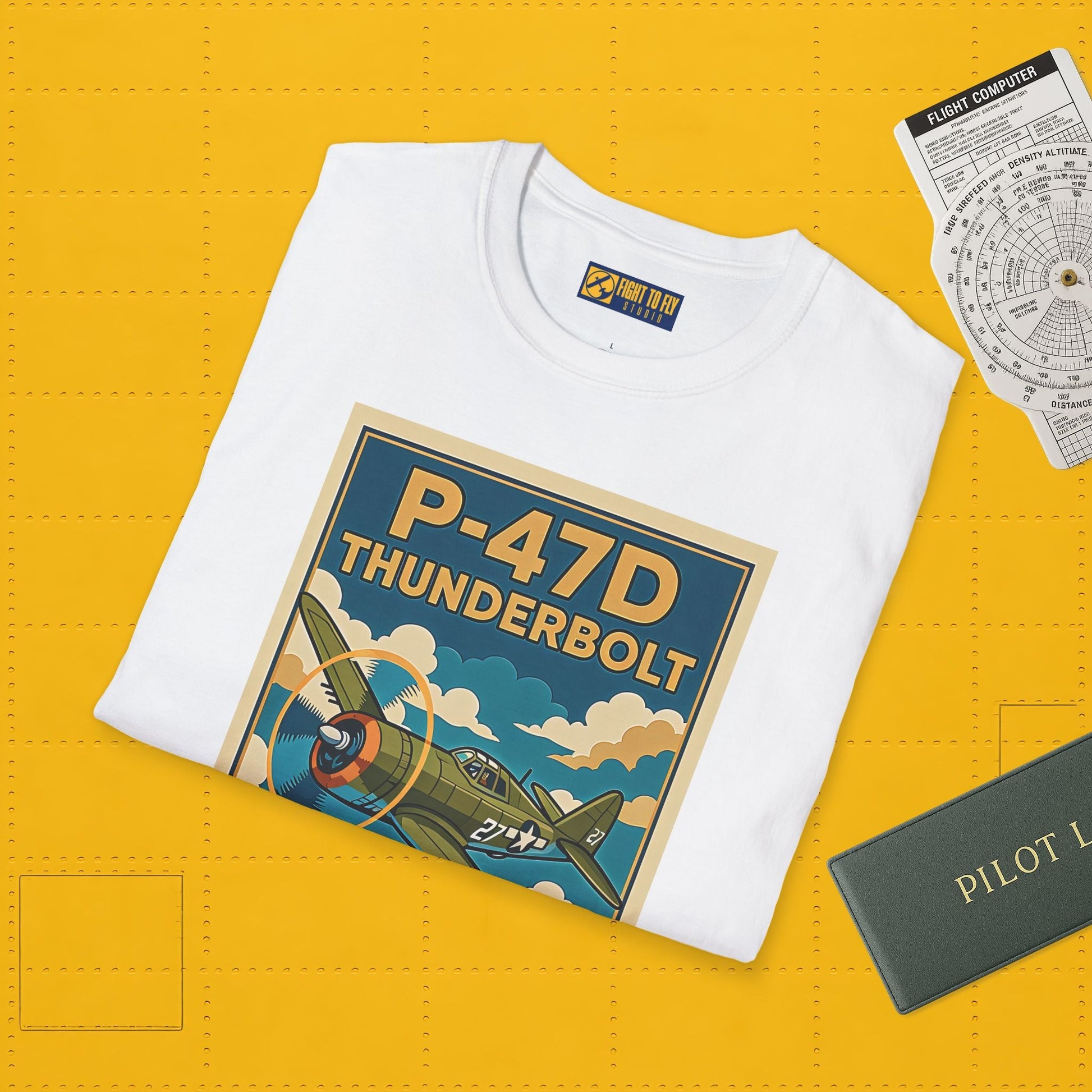 P-47D Premium T-Shirt – Thunderbolt WWII Fighter Full Graphic Aviation Tee - Pilot gifts - warbird t-shirt