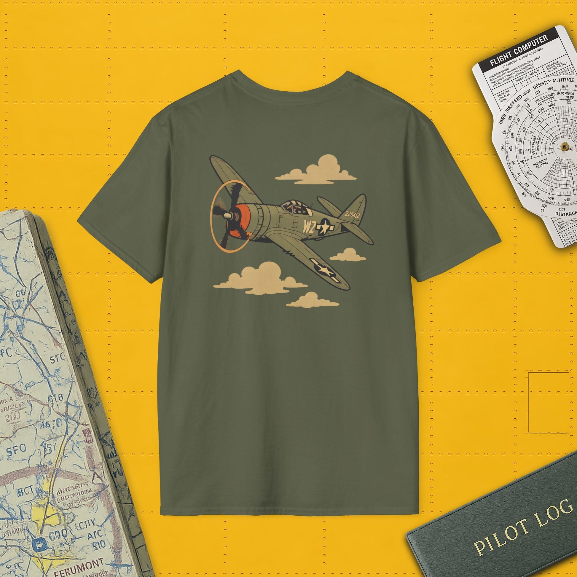 P-47D Premium T-Shirt – Thunderbolt WWII Fighter Full Graphic Aviation Tee - Pilot gifts - warbird t-shirt