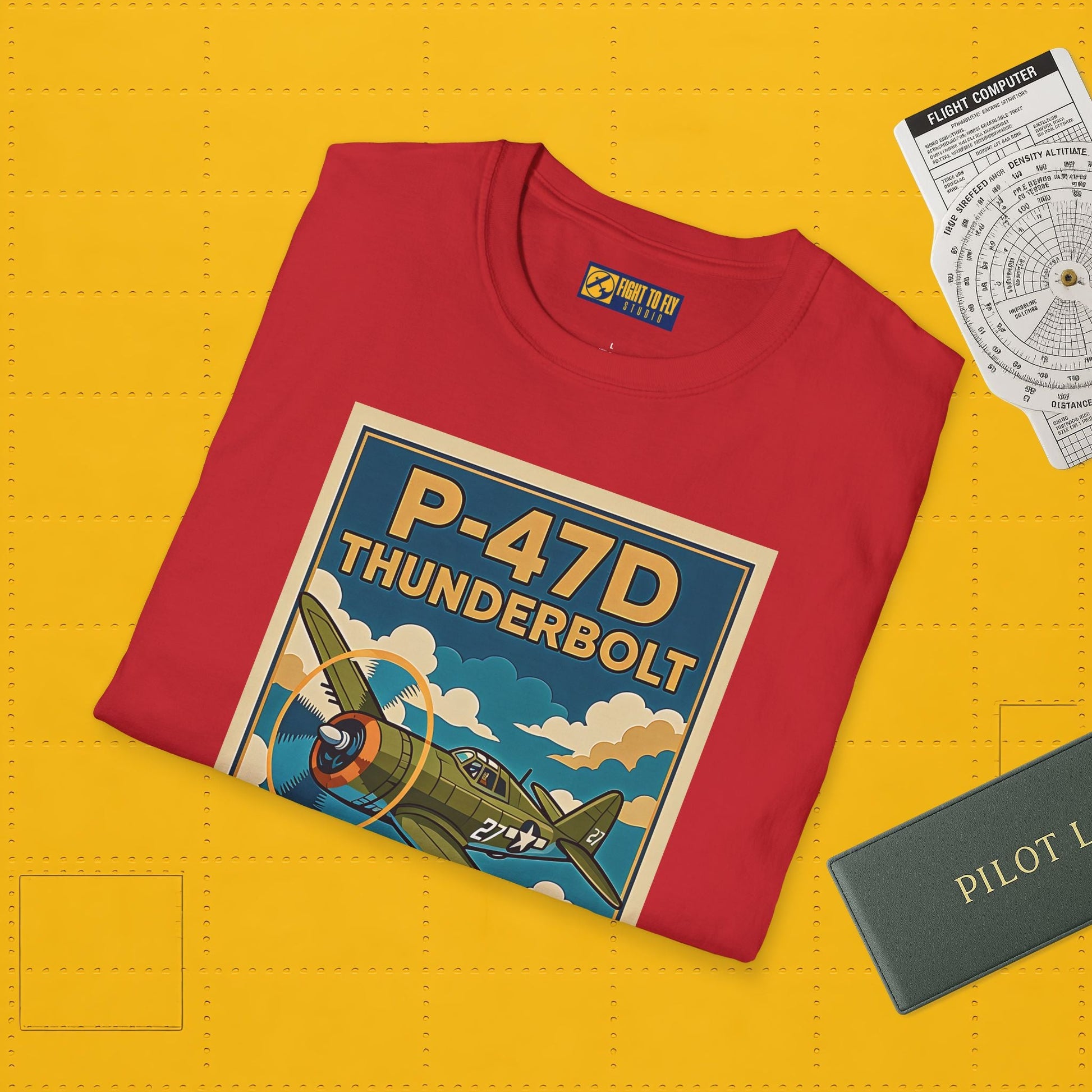 P-47D Premium T-Shirt – Thunderbolt WWII Fighter Full Graphic Aviation Tee - Pilot gifts - warbird t-shirt
